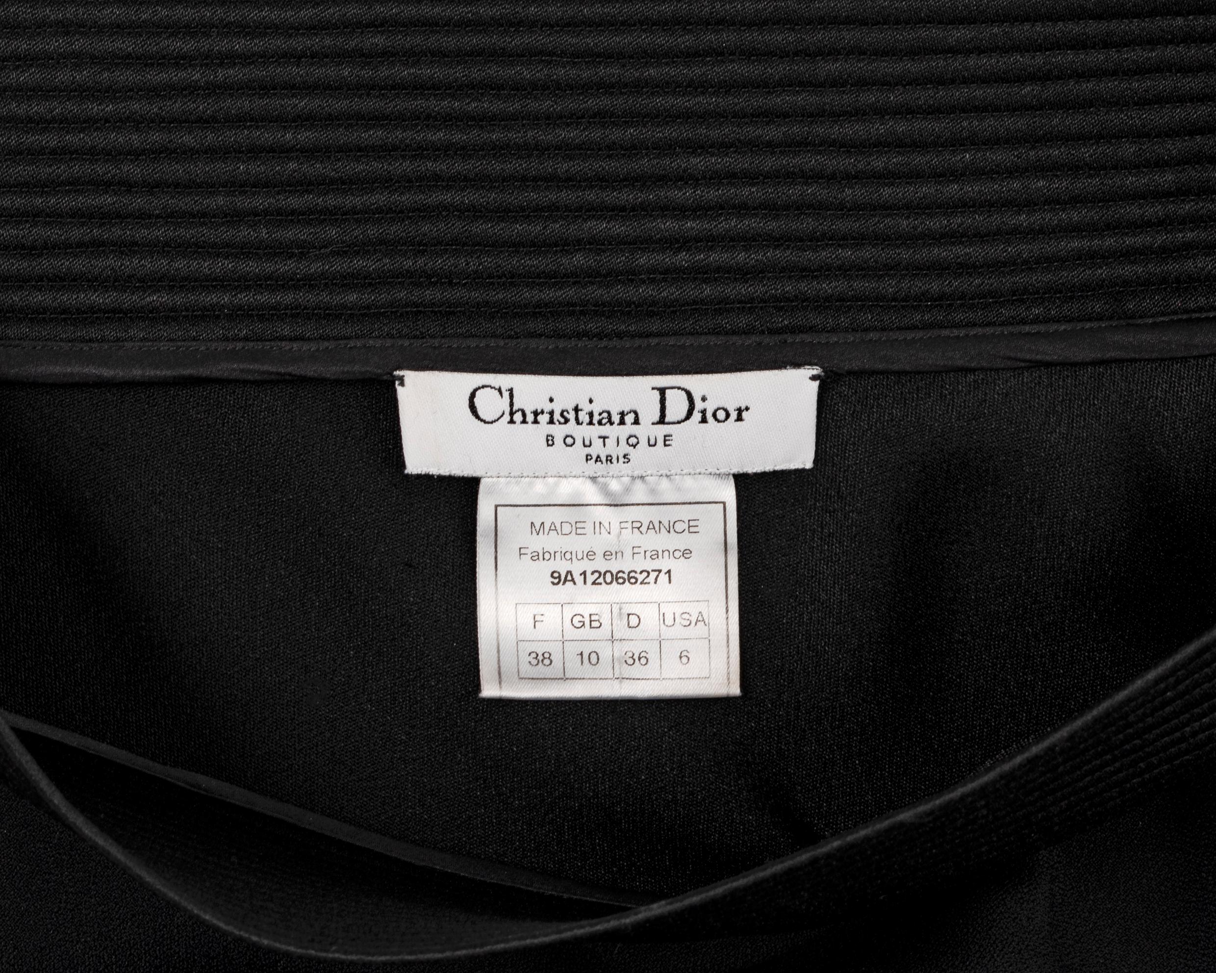 Christian Dior by John Galliano black bias cut crêpe evening dress, fw 1999 For Sale 8