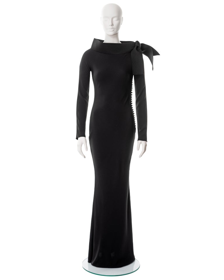 Christian Dior by John Galliano black bias cut crêpe evening dress, fw ...