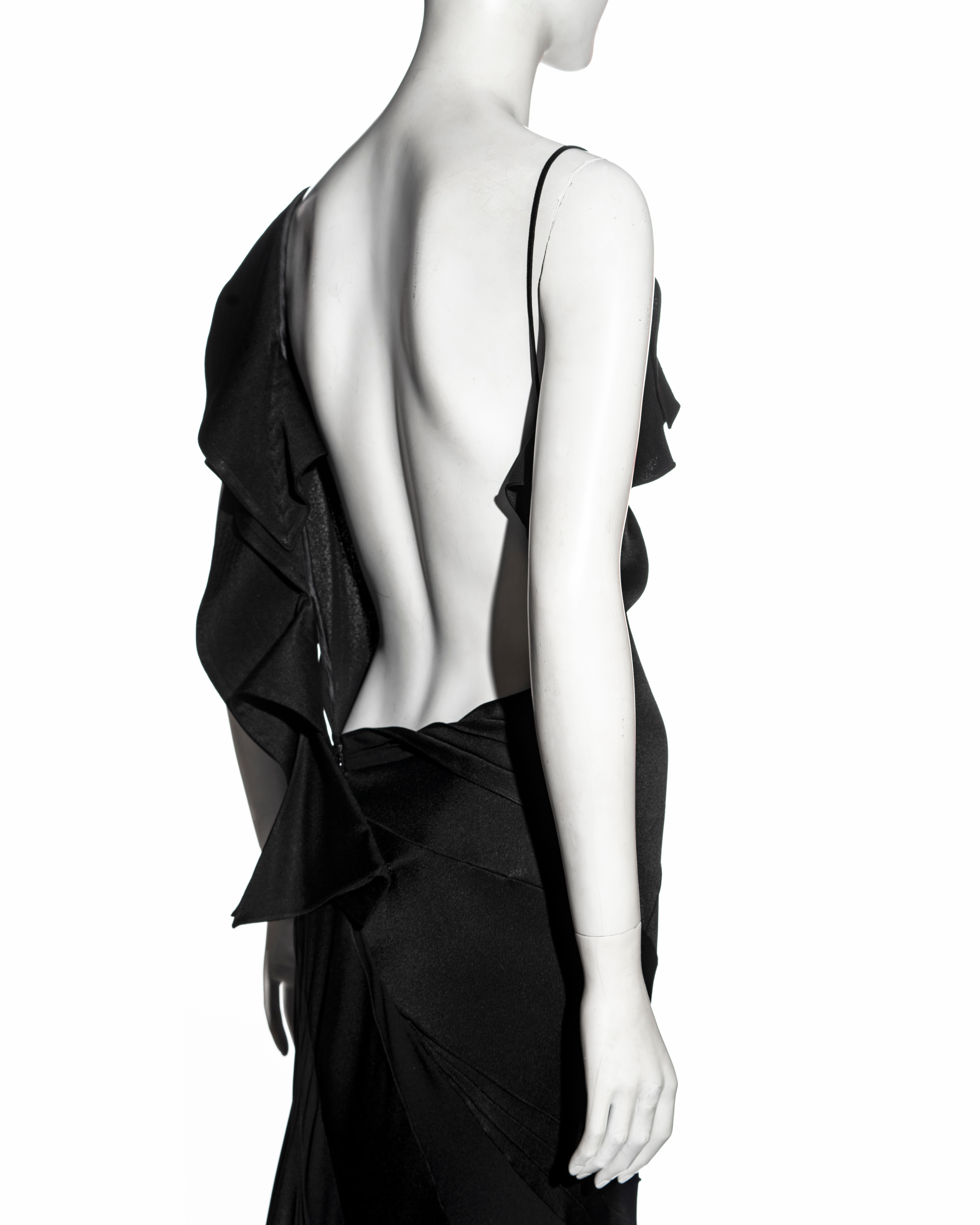 Christian Dior by John Galliano black bias cut evening dress with train, fw 2000 5