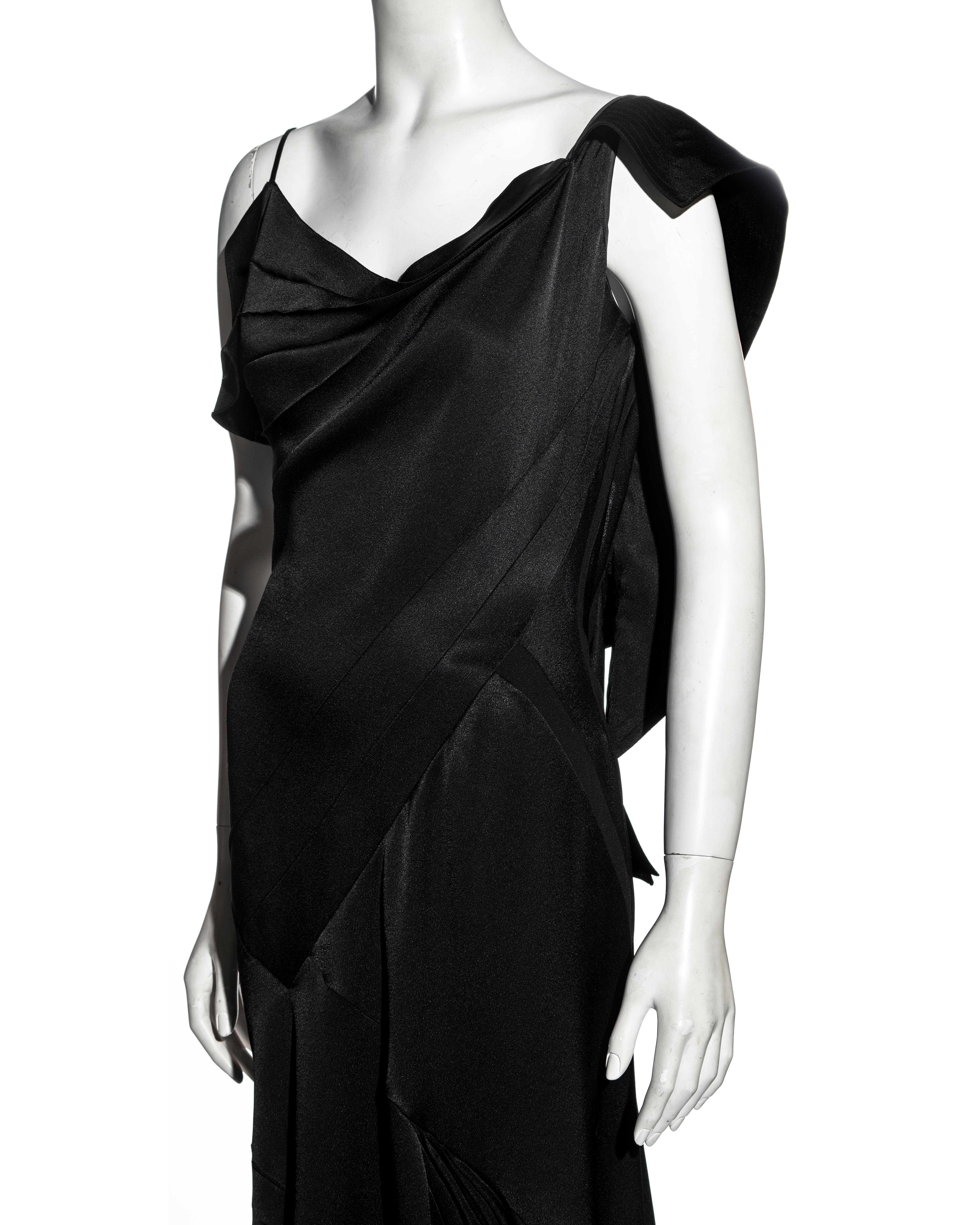 Christian Dior by John Galliano black bias cut evening dress with train, fw 2000 8