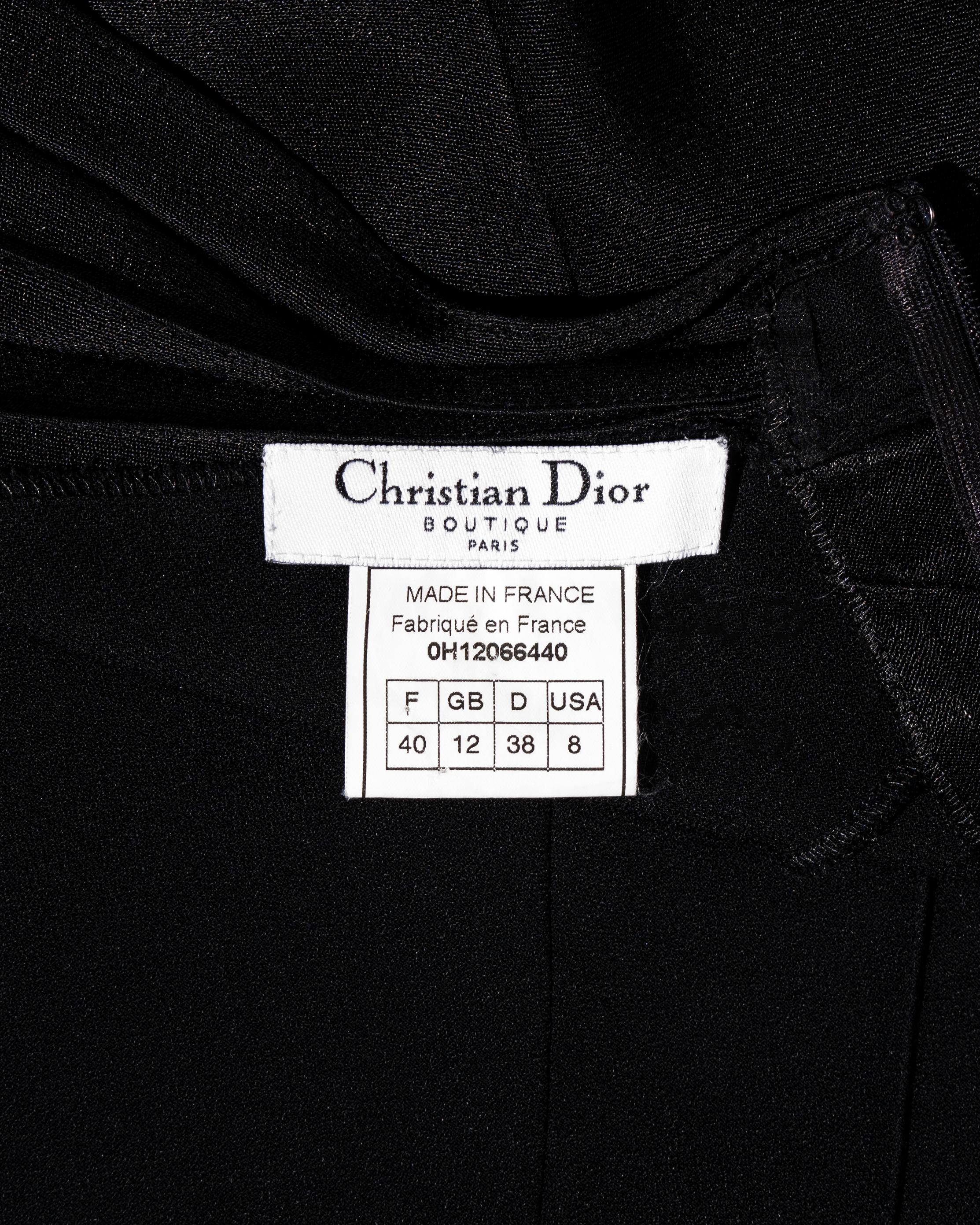 Christian Dior by John Galliano black bias cut evening dress with train, fw 2000 9