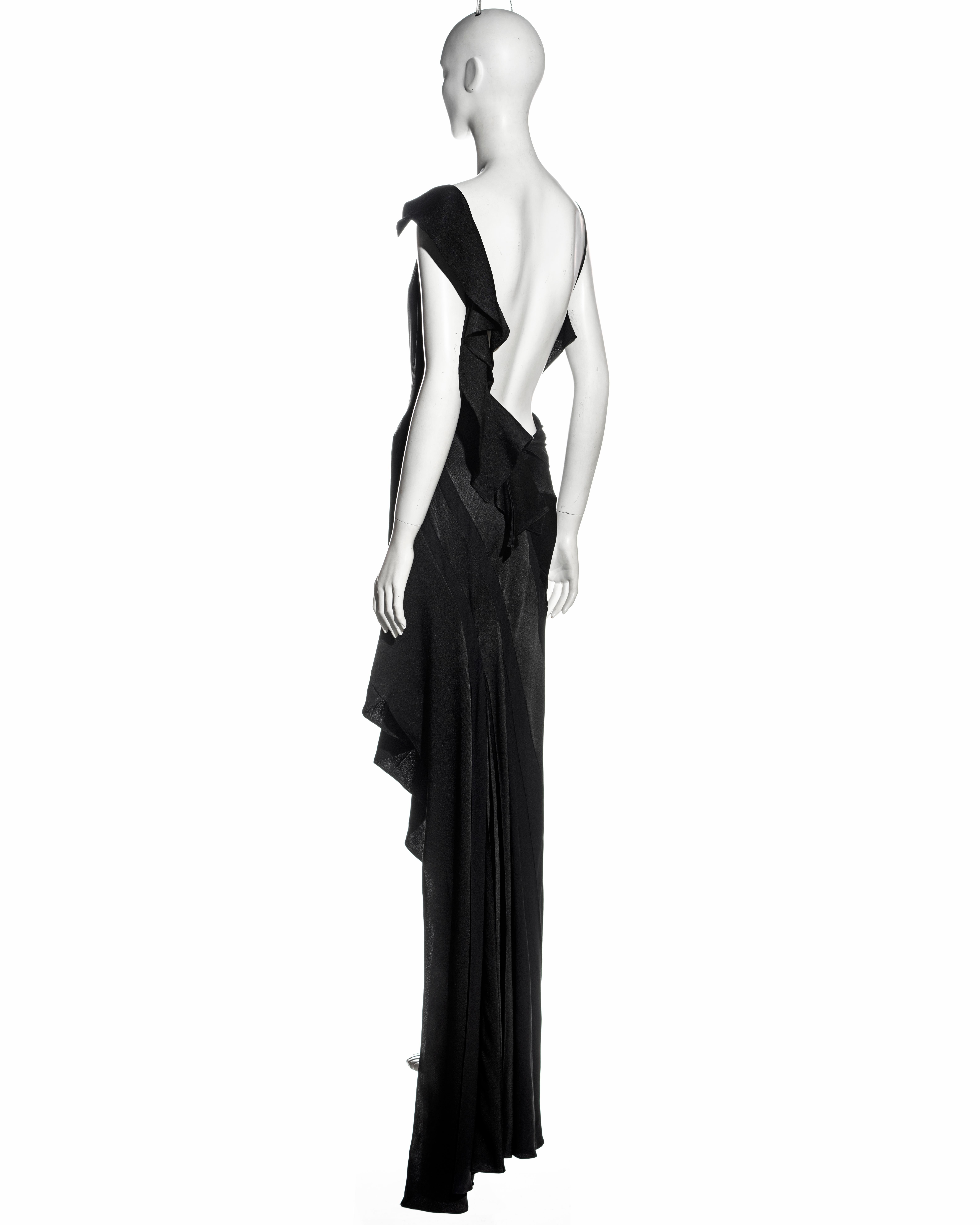 Christian Dior by John Galliano black bias cut evening dress with train, fw 2000 In Excellent Condition In London, GB