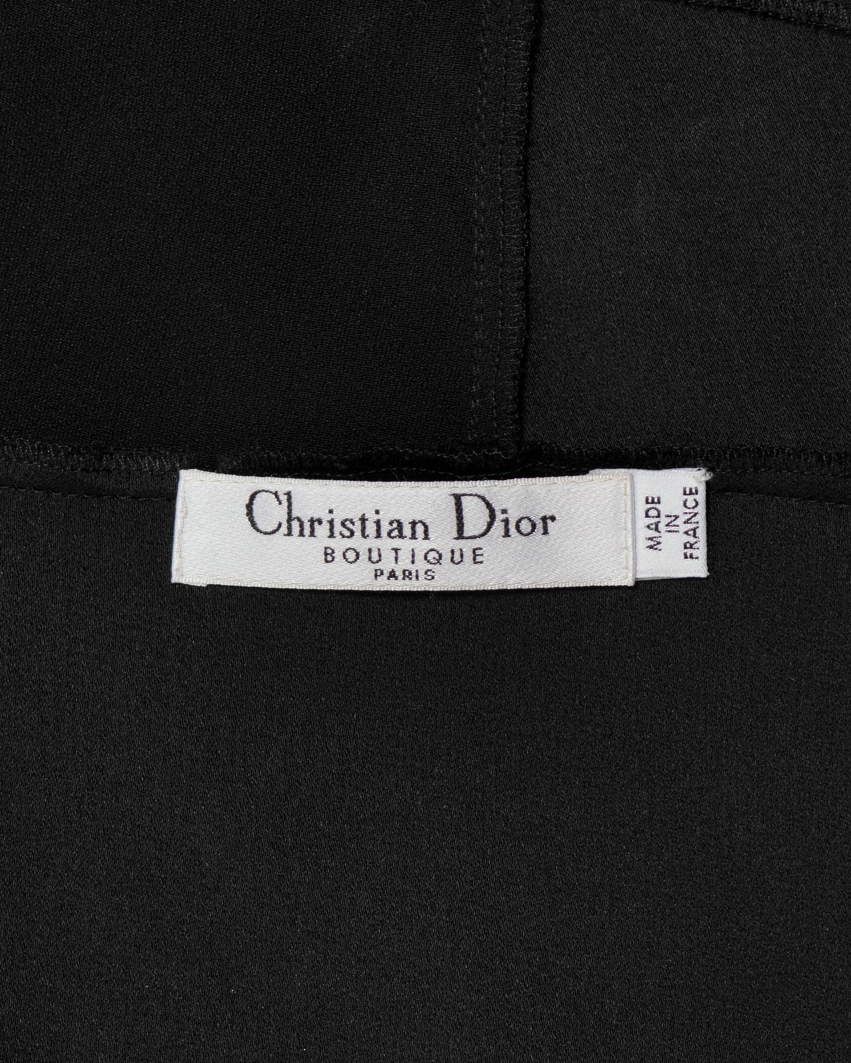 Christian Dior by John Galliano Black Black Bias-Cut Satin-Backed Crepe Dress, 2007 en vente 8
