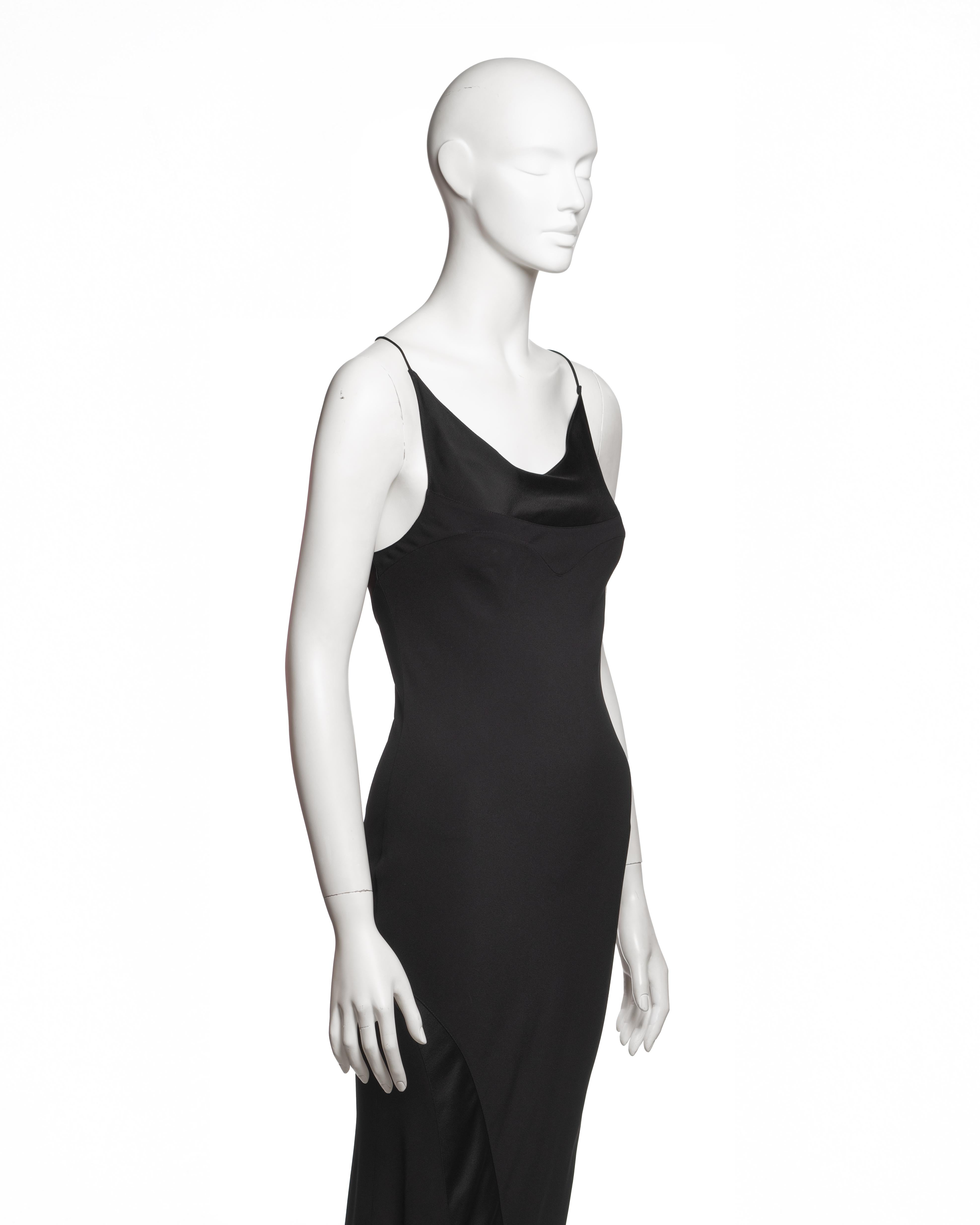 Christian Dior by John Galliano Black Black Bias-Cut Satin-Backed Crepe Dress, 2007 Pour femmes en vente