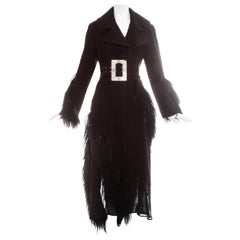 Christian Dior by John Galliano black boucle coat with yak and lamb, fw 2006 