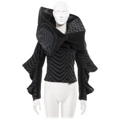 Christian Dior by John Galliano black chevron print cube-cut jacket, fw 2003