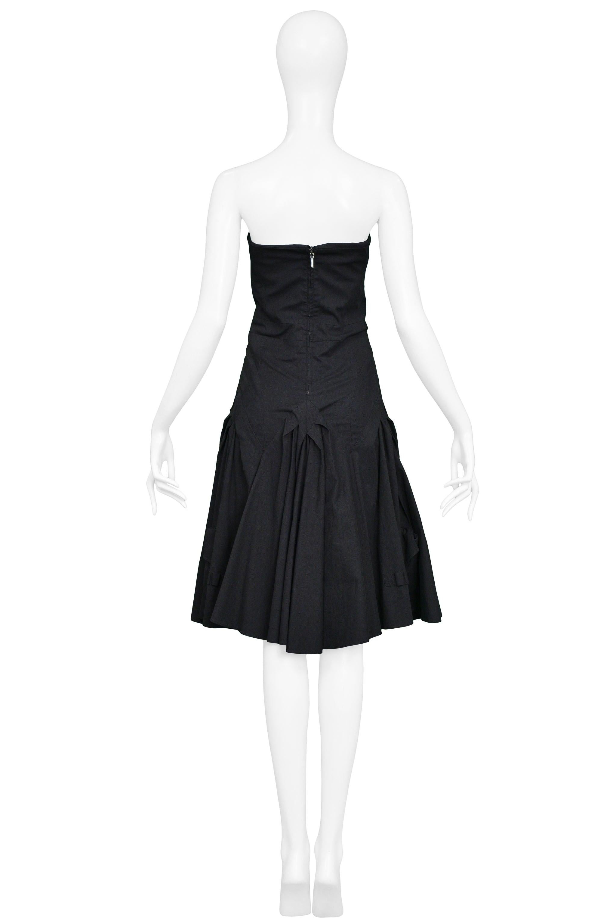 Christian Dior By John Galliano Black Cotton Cargo Dress 2003 For Sale 1