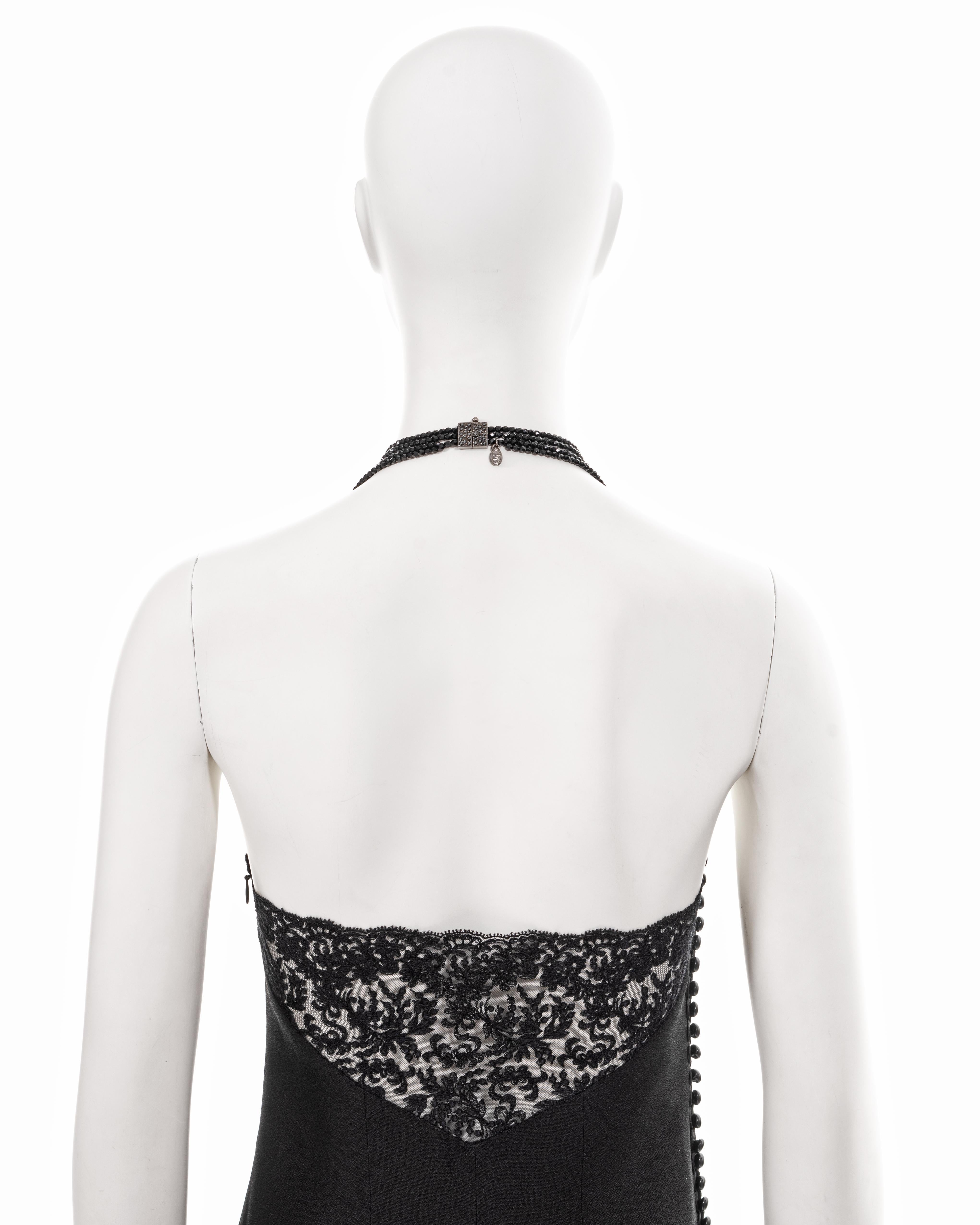 Christian Dior by John Galliano black crepe and lace evening dress, fw 1997 9