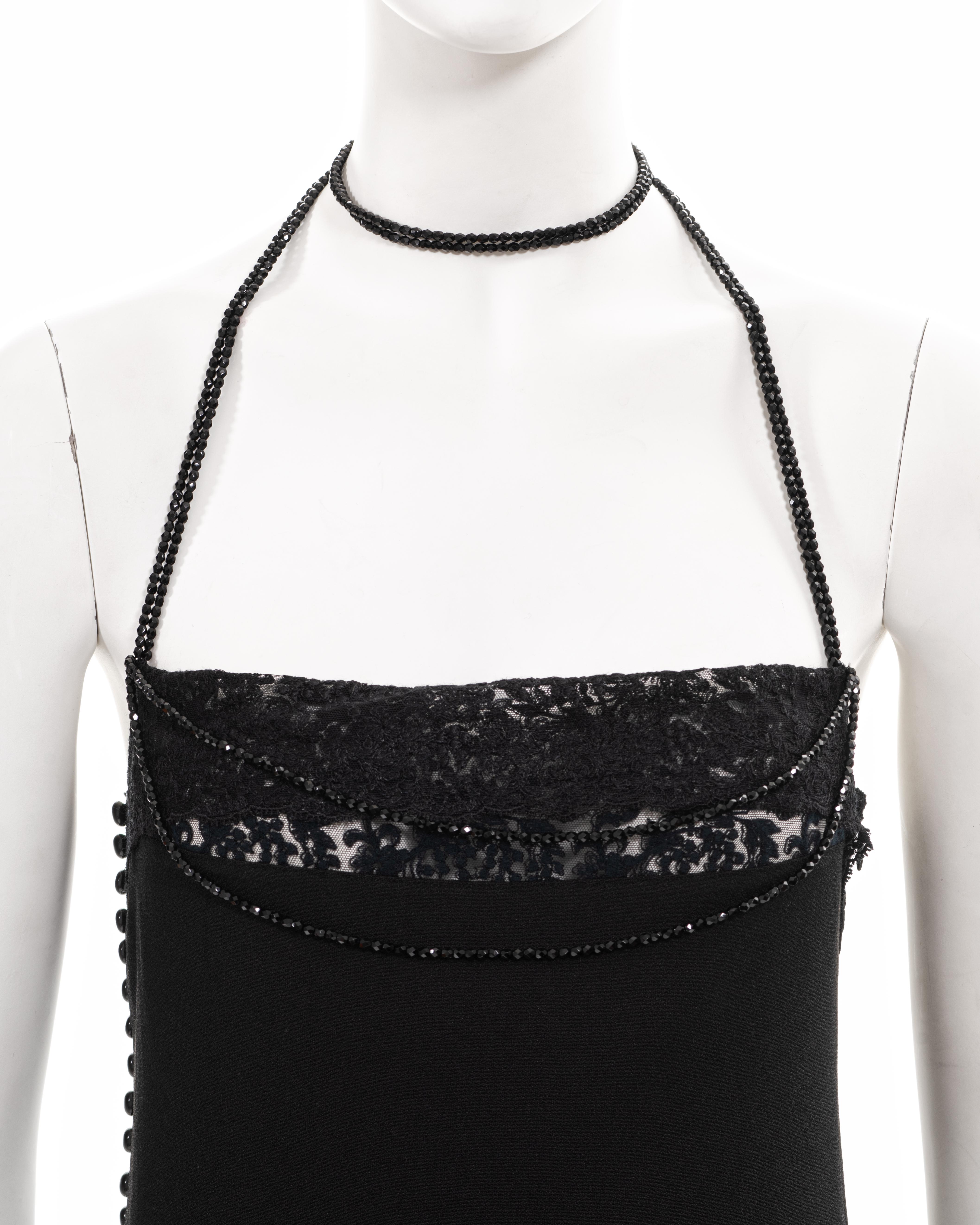 Christian Dior by John Galliano black crepe and lace evening dress, fw 1997 In Good Condition In London, GB