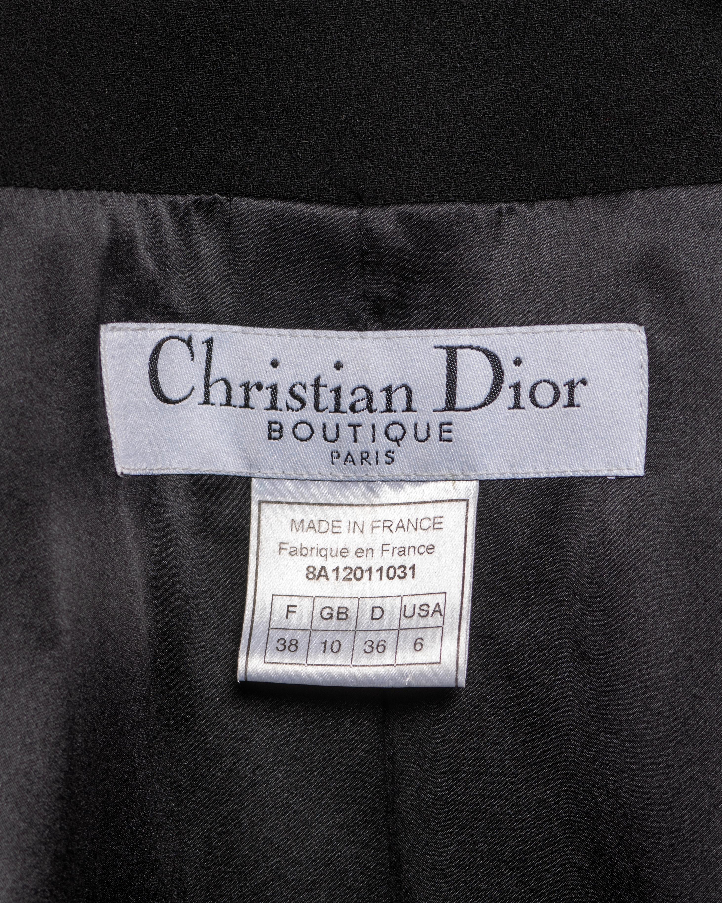 Christian Dior by John Galliano Black Crepe and Lace Skirt Suit, FW 1998 8