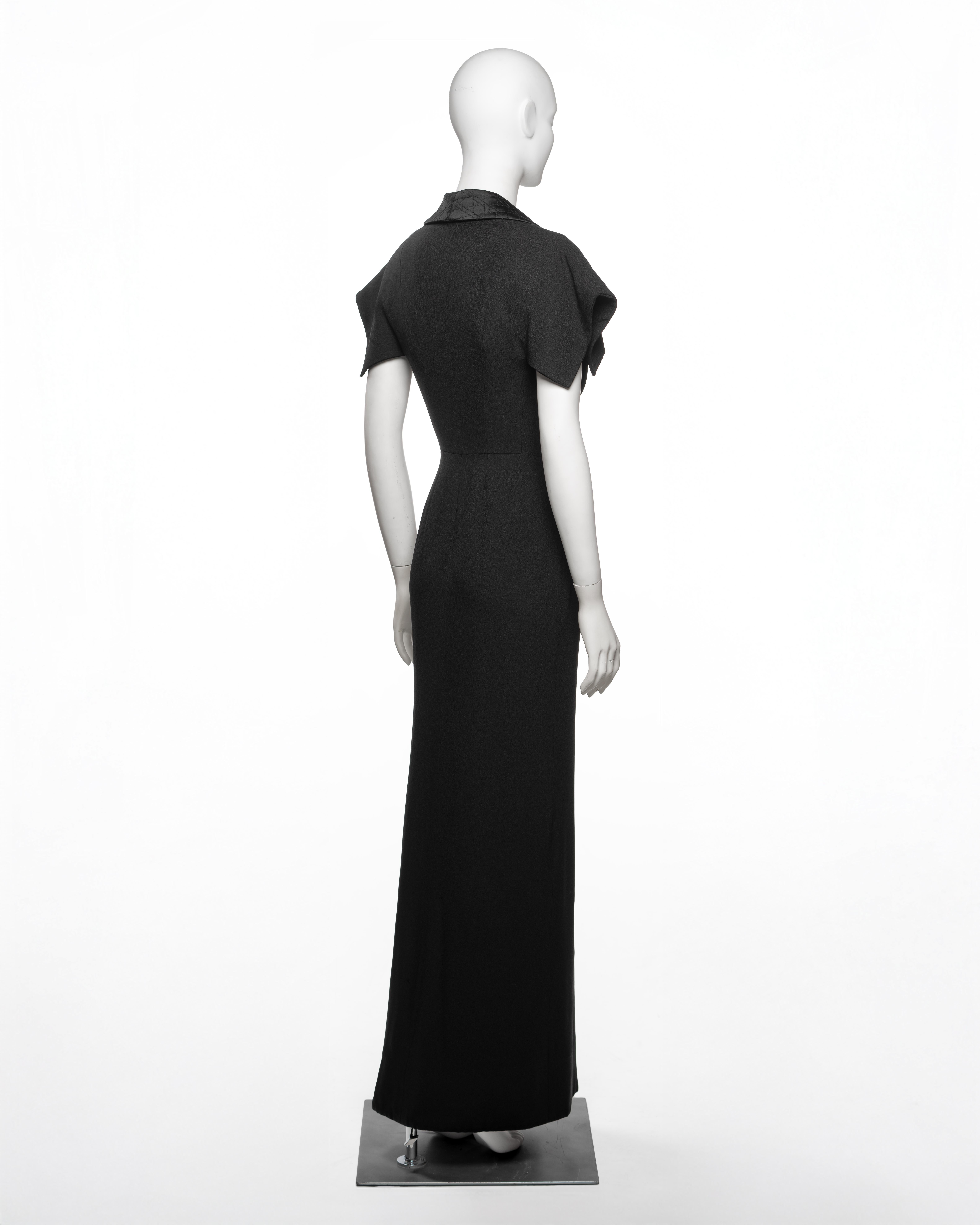 Christian Dior by John Galliano Schwarzes Abendkleid aus Krepp, Herbst/Winter 1997 im Angebot 6