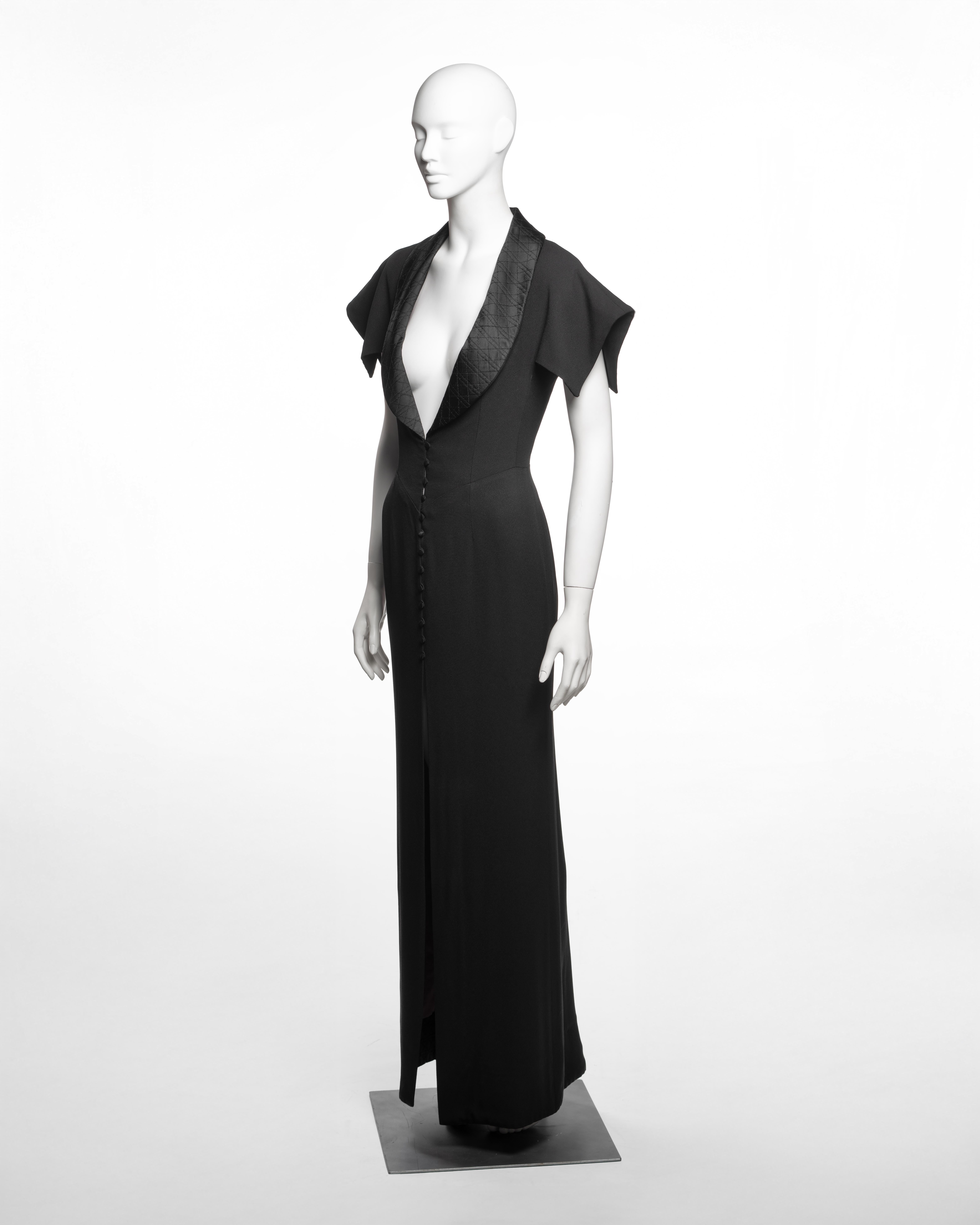 Christian Dior by John Galliano Schwarzes Abendkleid aus Krepp, Herbst/Winter 1997 im Angebot 10