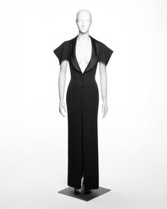 Christian Dior by John Galliano Black Crepe Evening Dress, FW 1997