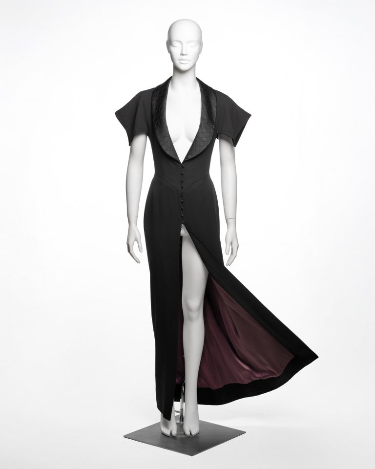 Christian Dior by John Galliano Black Crepe Evening Dress, FW 1997