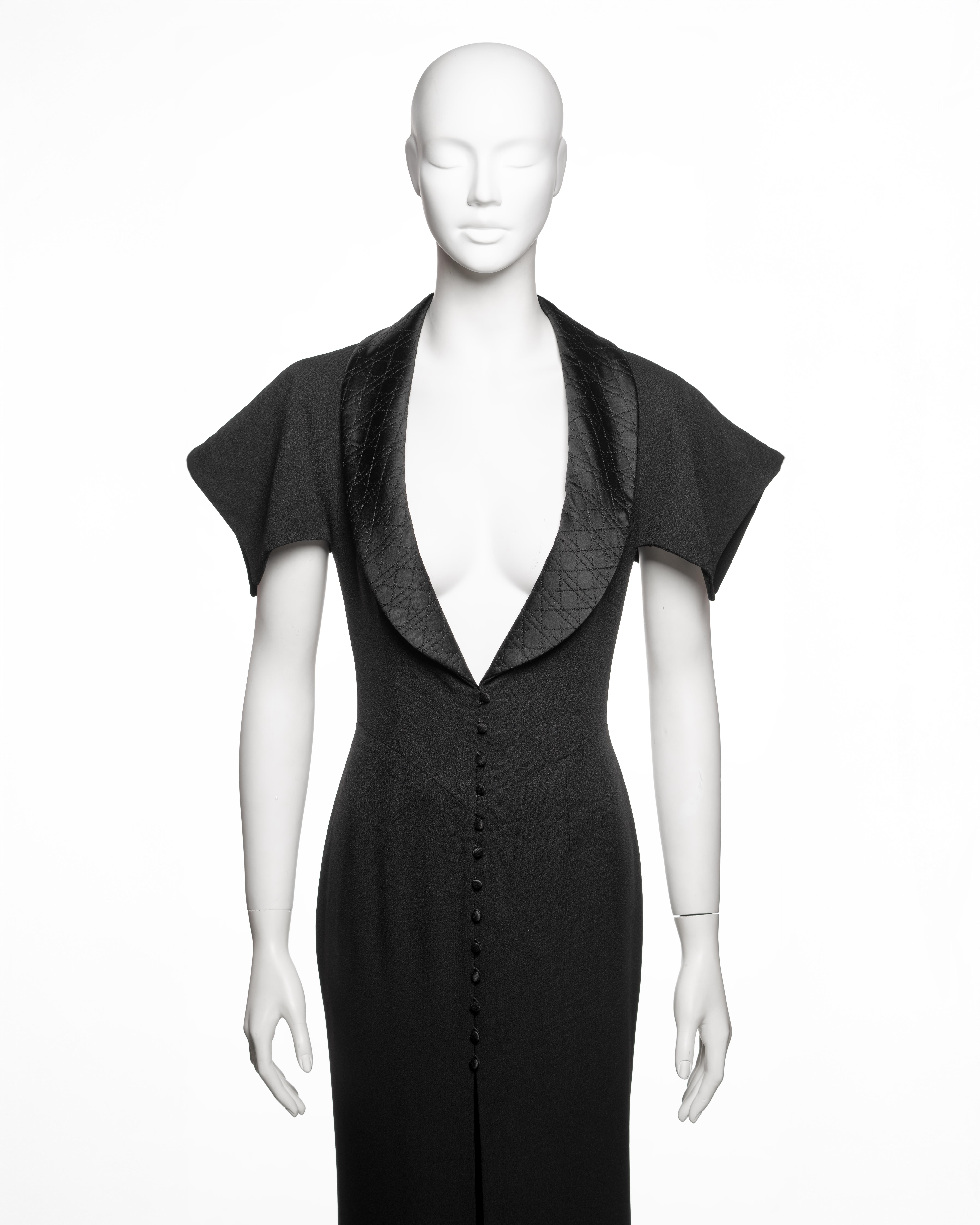 Christian Dior by John Galliano Schwarzes Abendkleid aus Krepp, Herbst/Winter 1997 Damen im Angebot