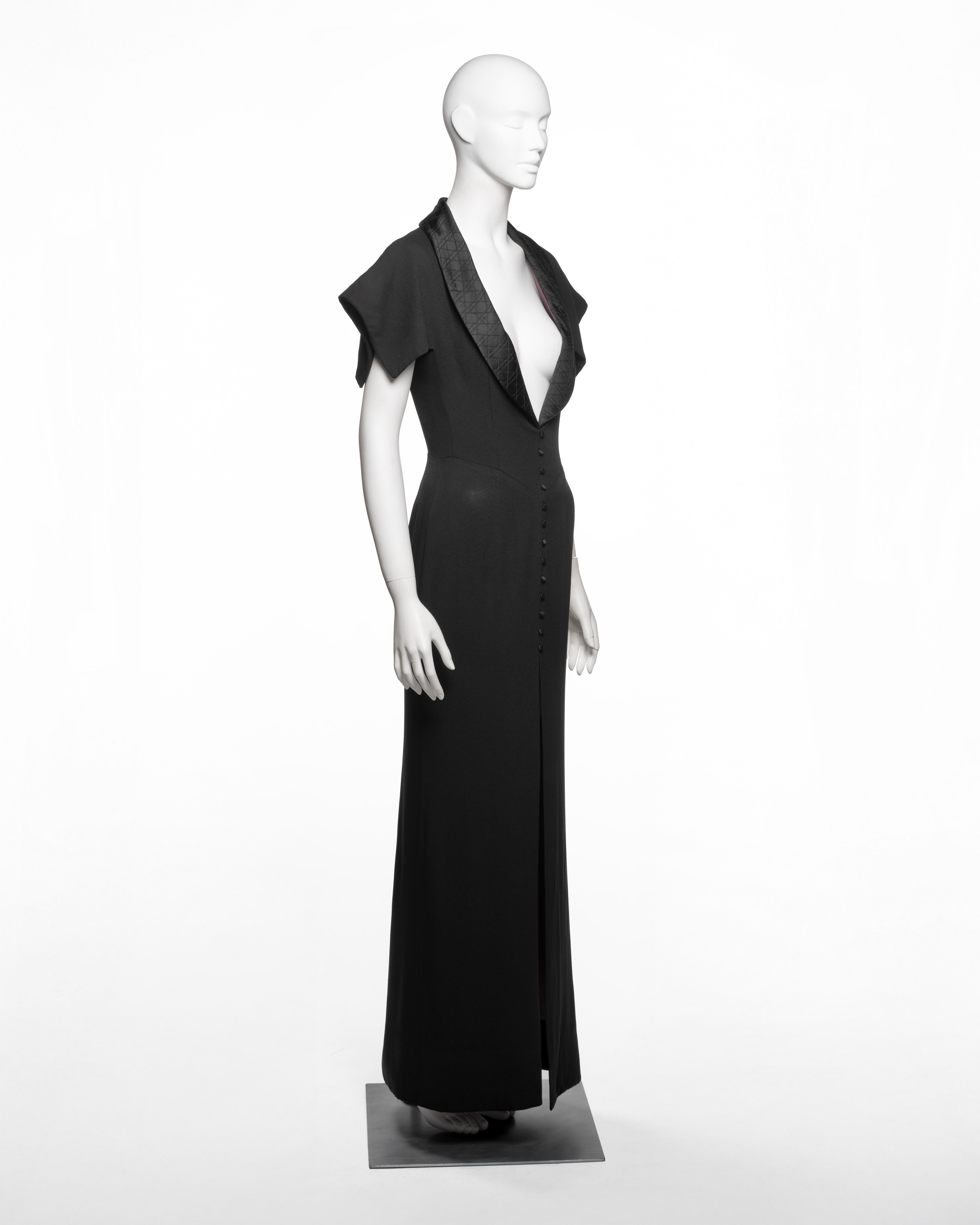Christian Dior by John Galliano Schwarzes Abendkleid aus Krepp, Herbst/Winter 1997 im Angebot 3