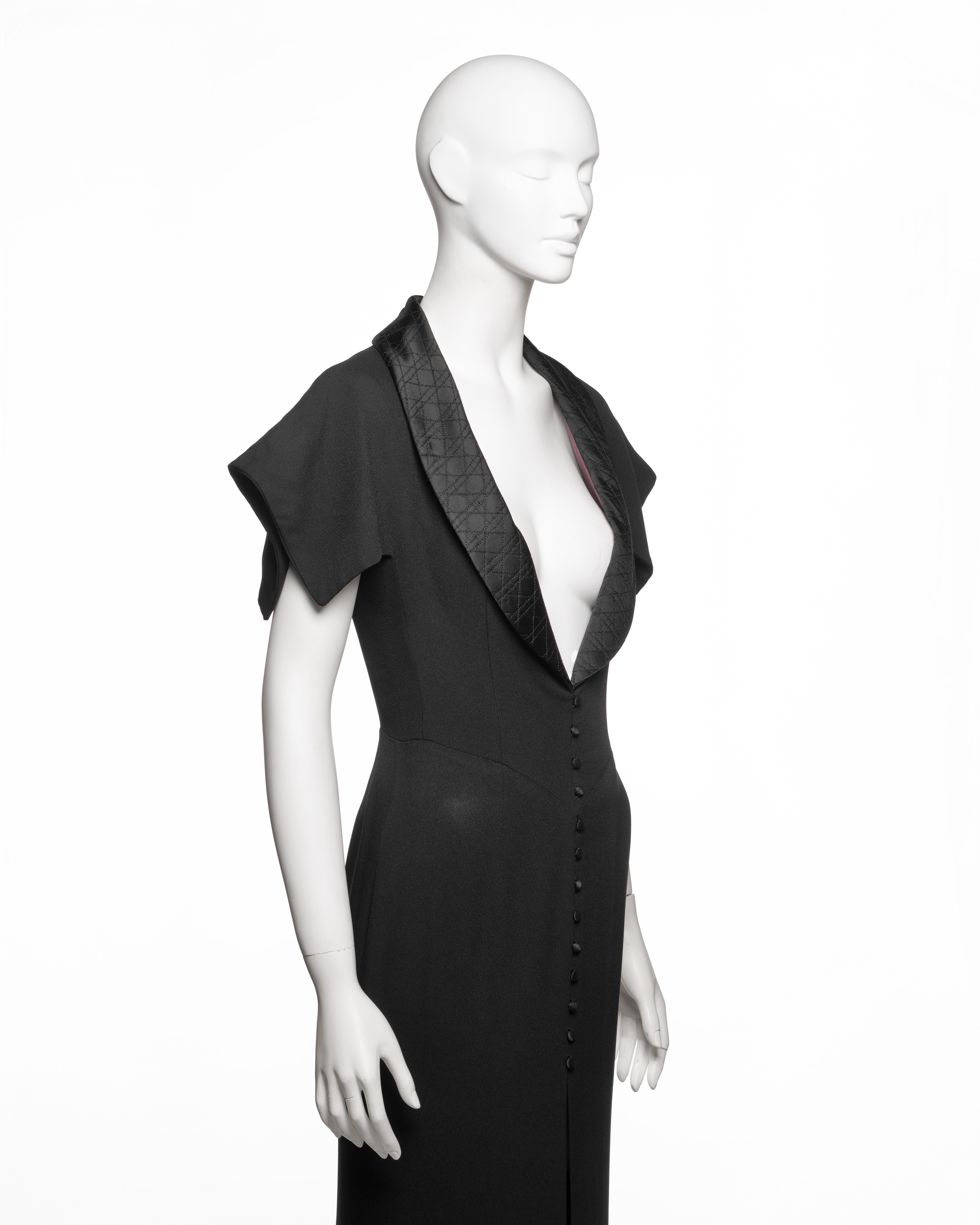 Christian Dior by John Galliano Schwarzes Abendkleid aus Krepp, Herbst/Winter 1997 im Angebot 4