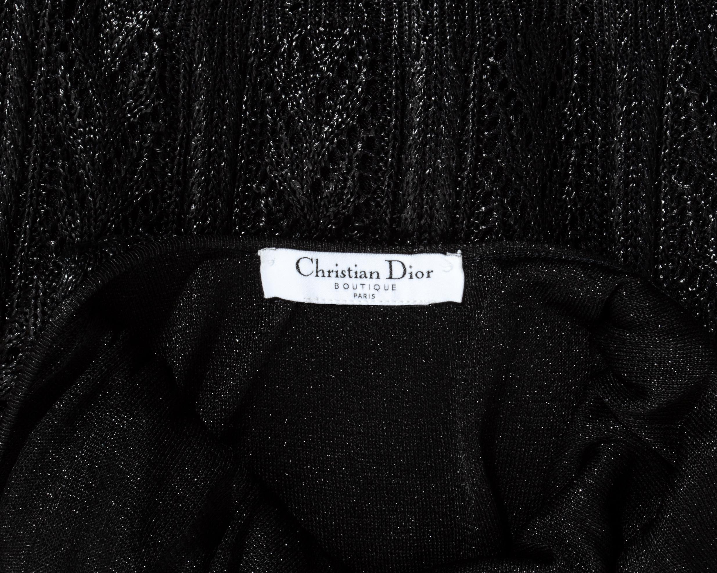 Women's Christian Dior by John Galliano black crochet-knit evening dress, fw 1999