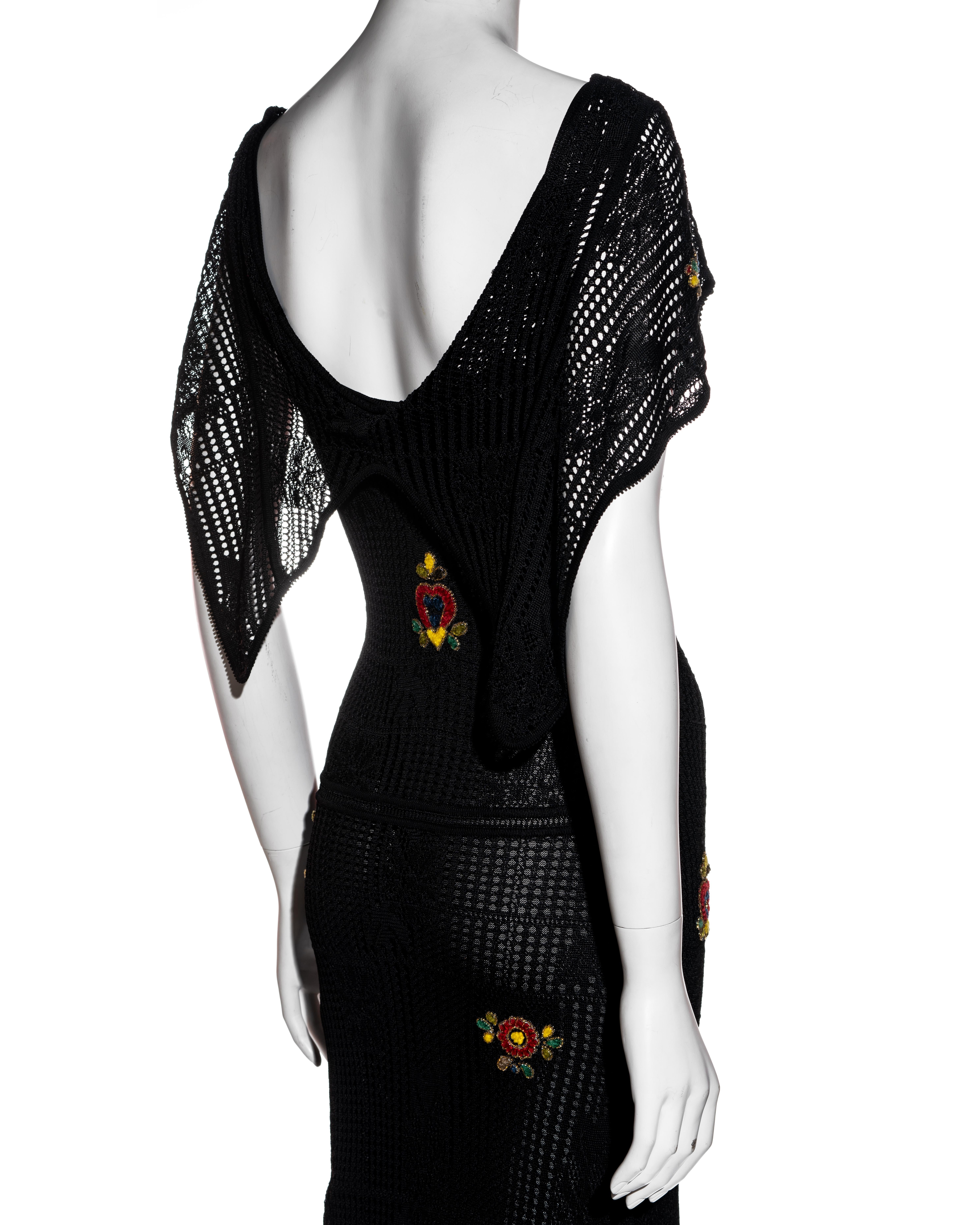 Christian Dior by John Galliano black crochet maxi dress, fw 2001 In Excellent Condition In London, GB