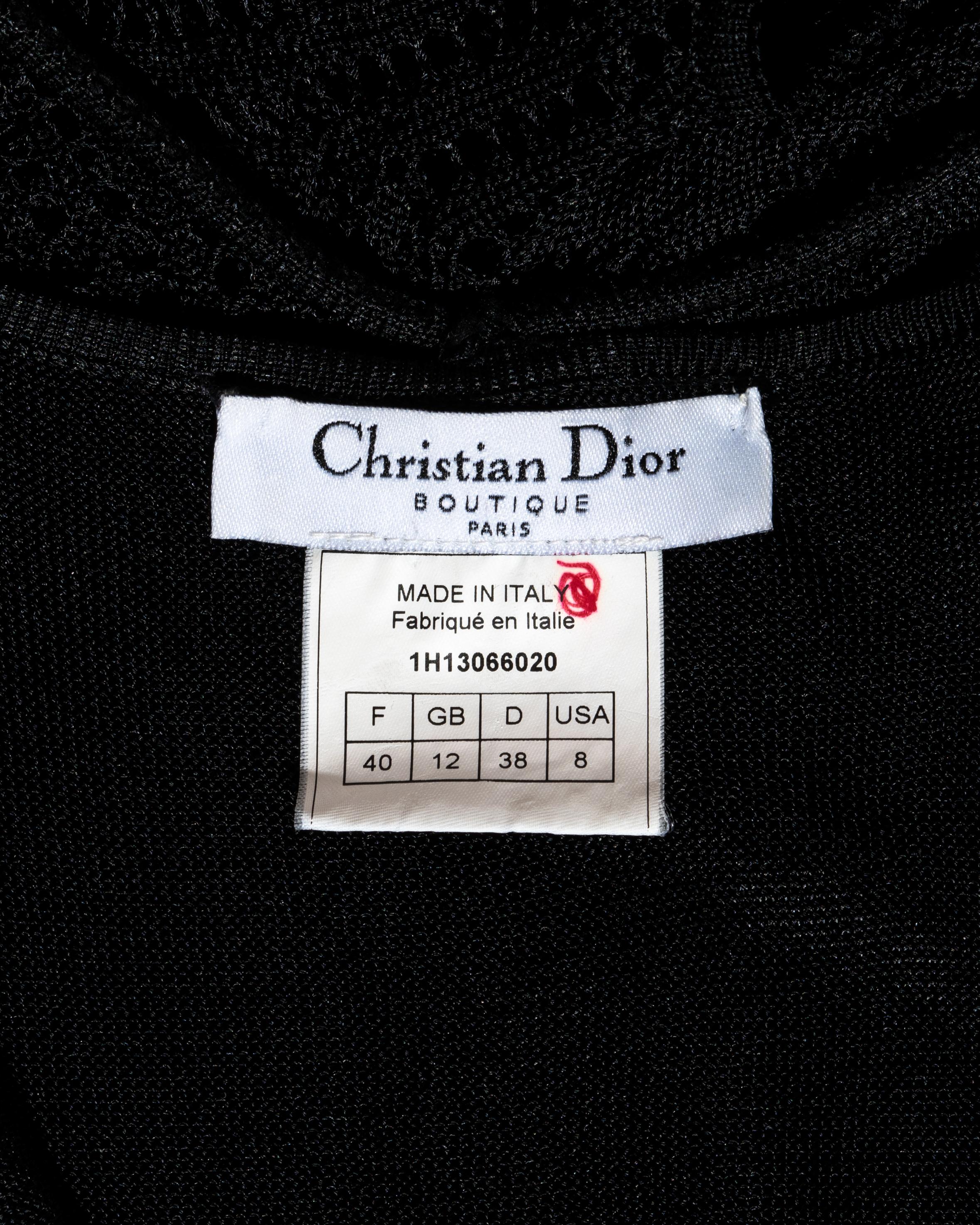 Christian Dior by John Galliano black crochet maxi dress, fw 2001 1