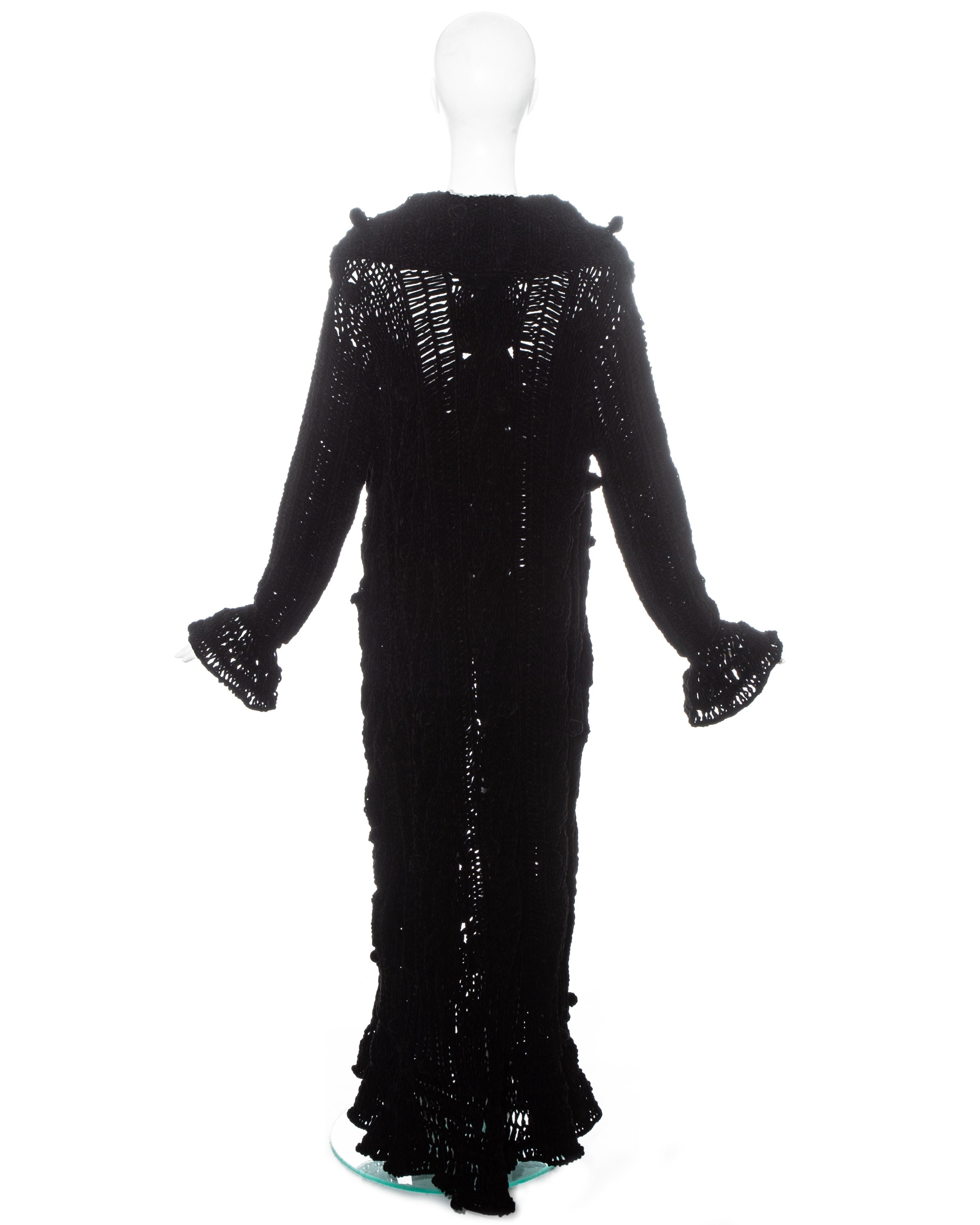 Christian Dior by John Galliano black crochet velvet oversized cardigan, fw 2003 In Excellent Condition In London, GB