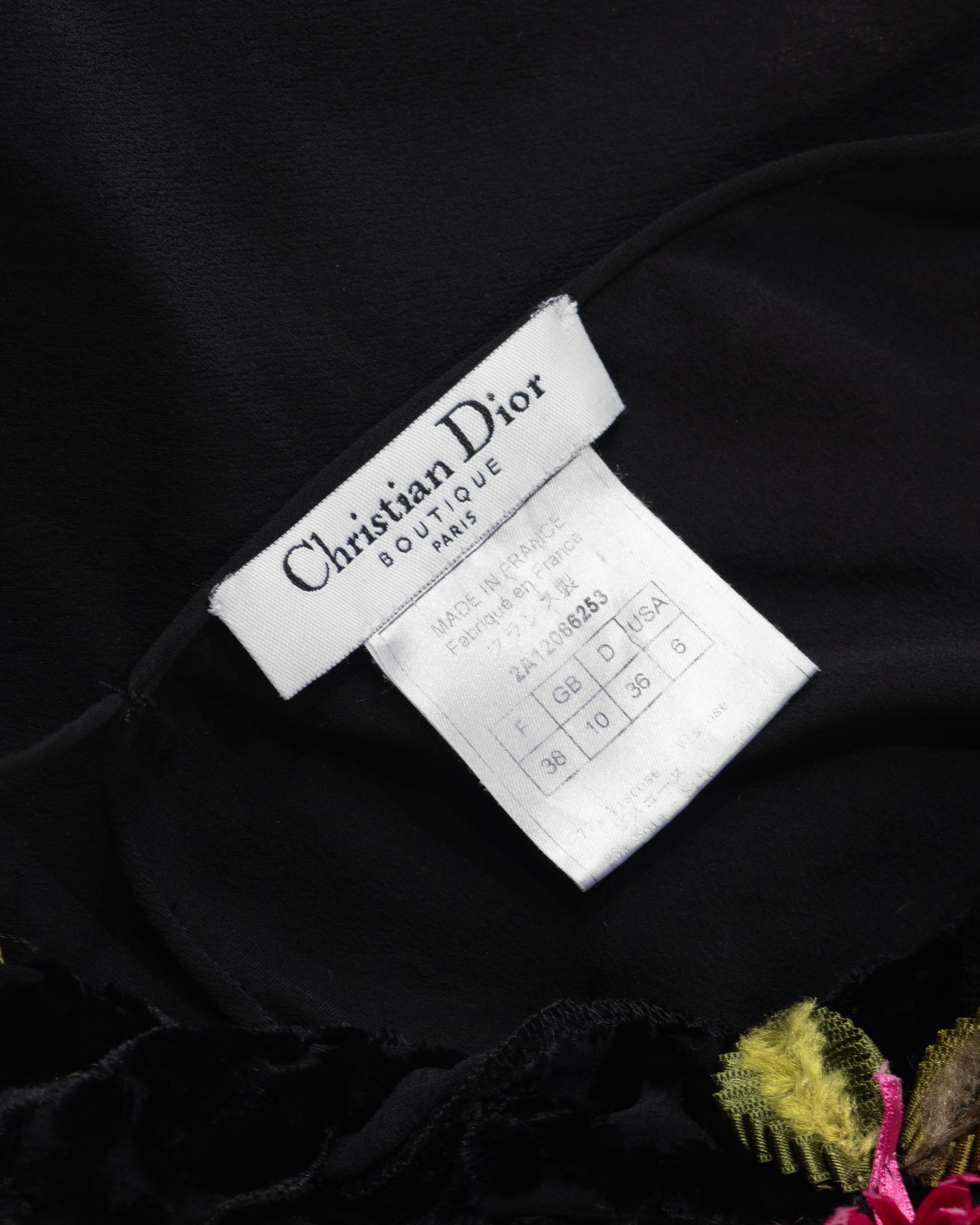 Christian Dior by John Galliano black devoré velvet cocktail dress, fw 2003 For Sale 8