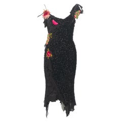 Christian Dior by John Galliano black devoré velvet cocktail dress, fw 2003