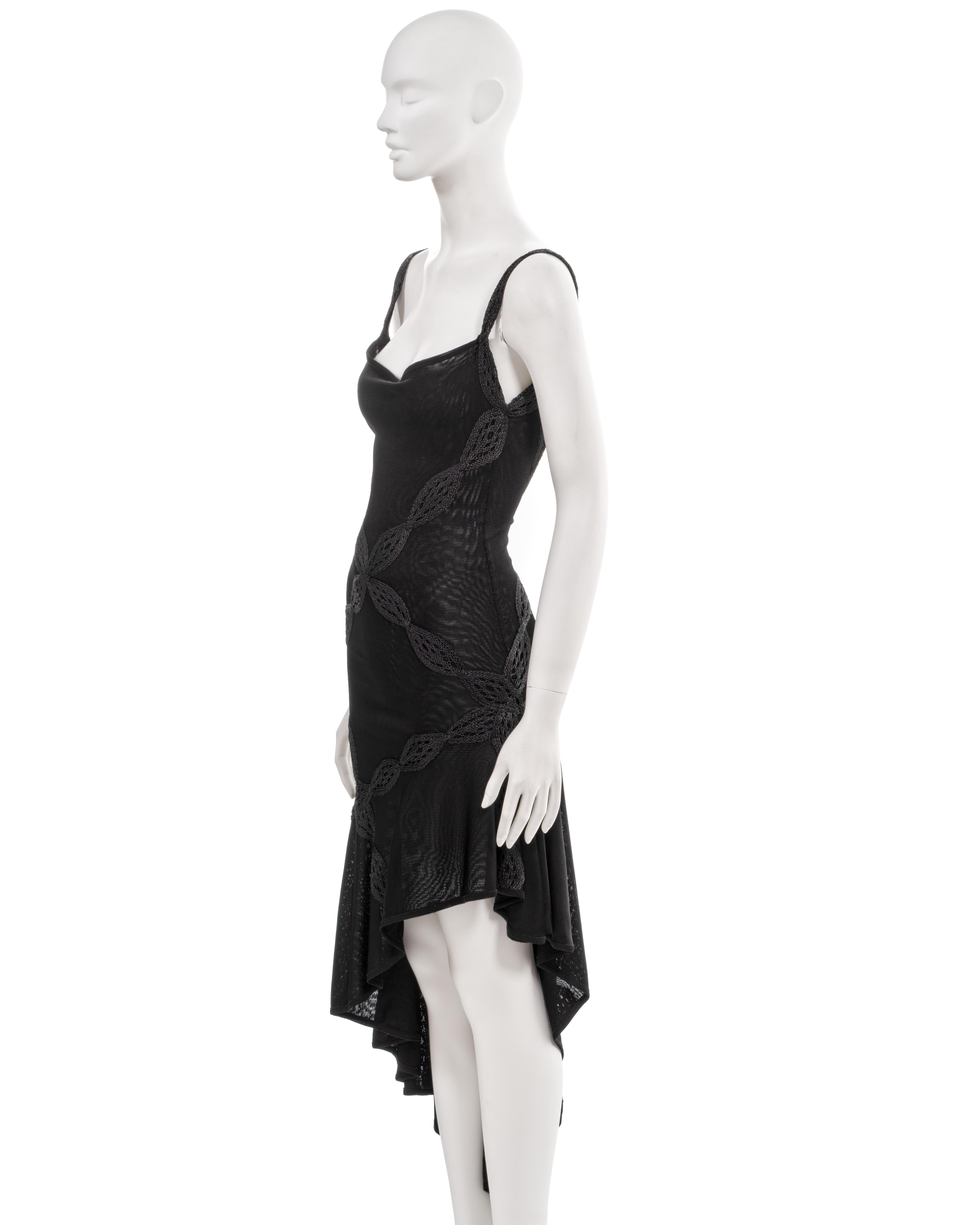 Christian Dior by John Galliano black embroidered knit evening dress, ss 2001 For Sale 7
