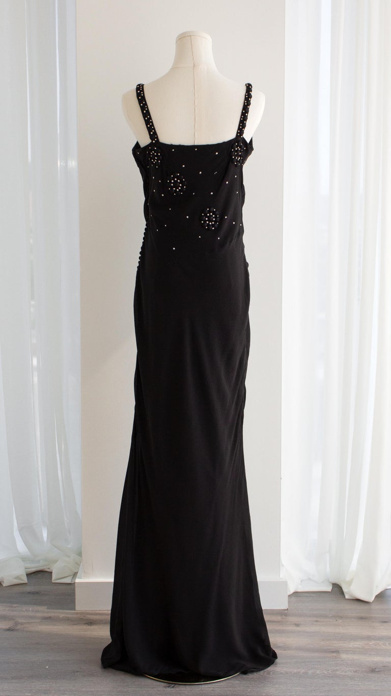 knee length dresses for ladies Vintage 1998 Christian Dior by John Galliano Navy Blue Silk Draped Bias-Cut  Evening Gown