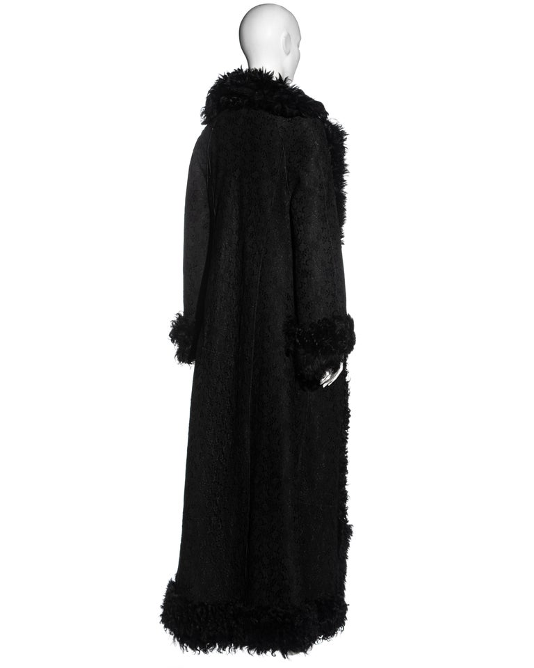 Christian Dior by John Galliano black full length lamb and lace coat ...