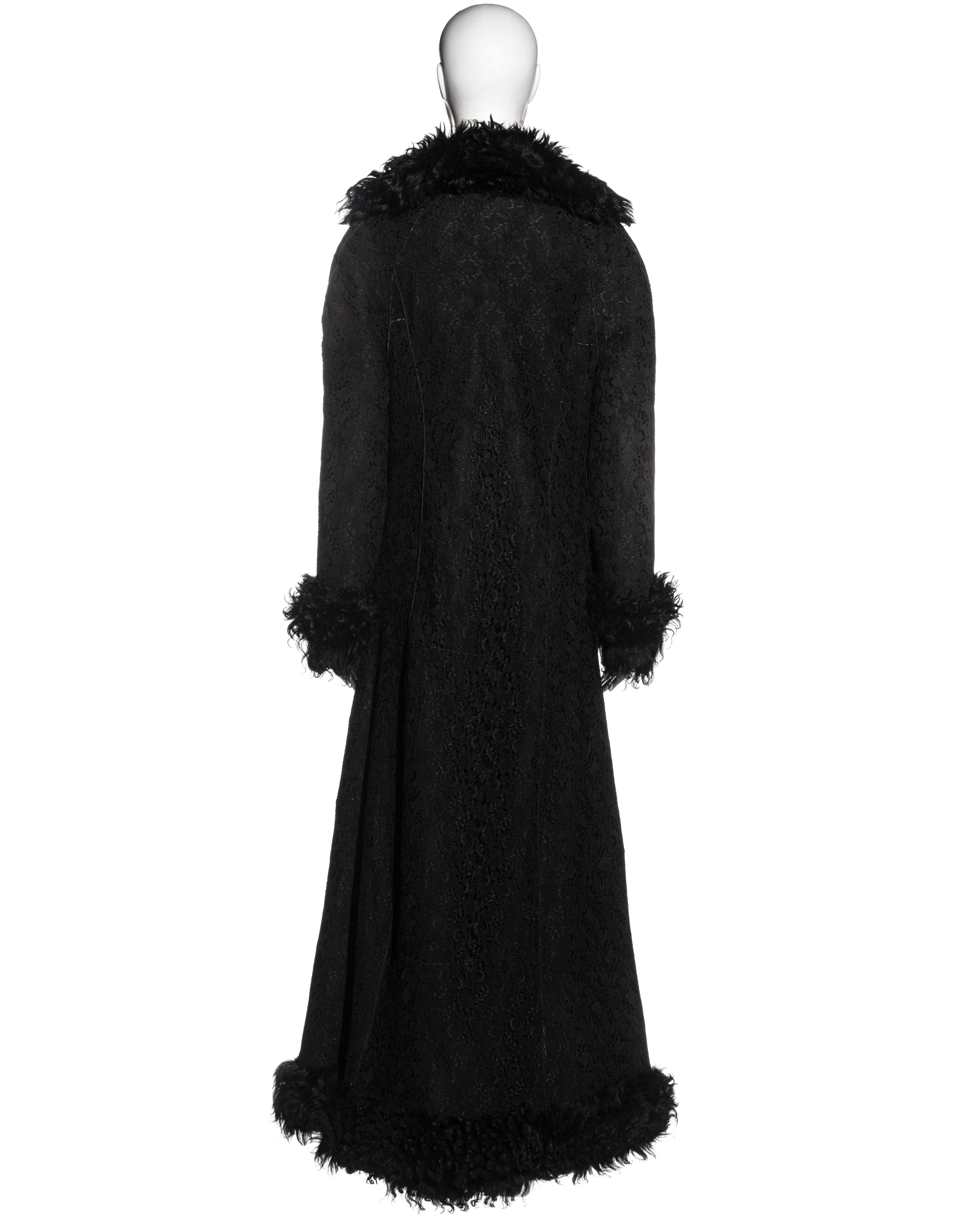 Christian Dior by John Galliano black full length lamb and lace coat, fw 2001 For Sale 1
