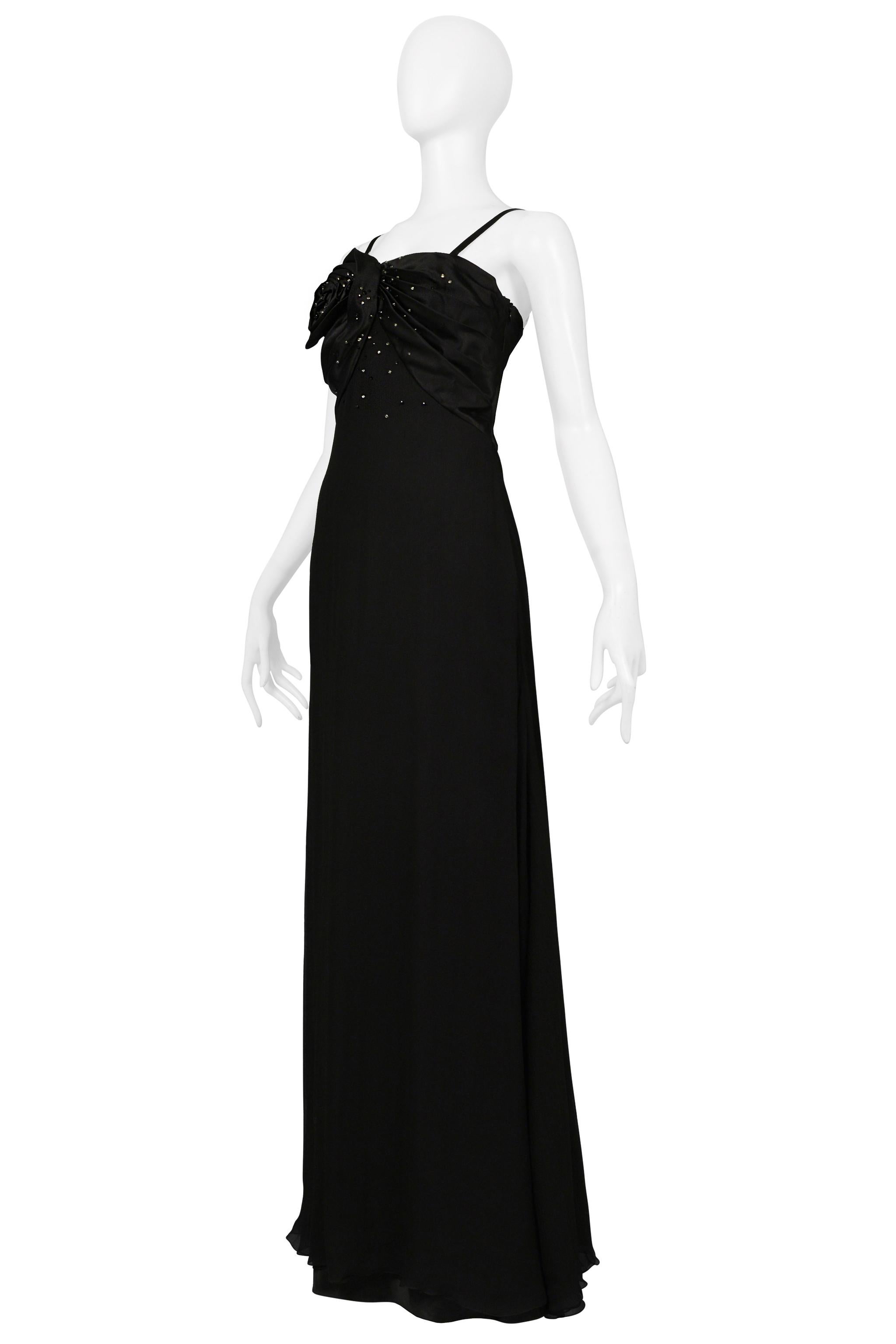 Christian Dior By John Galliano - Robe noire avec rosettes et strass, 2008 Pour femmes en vente
