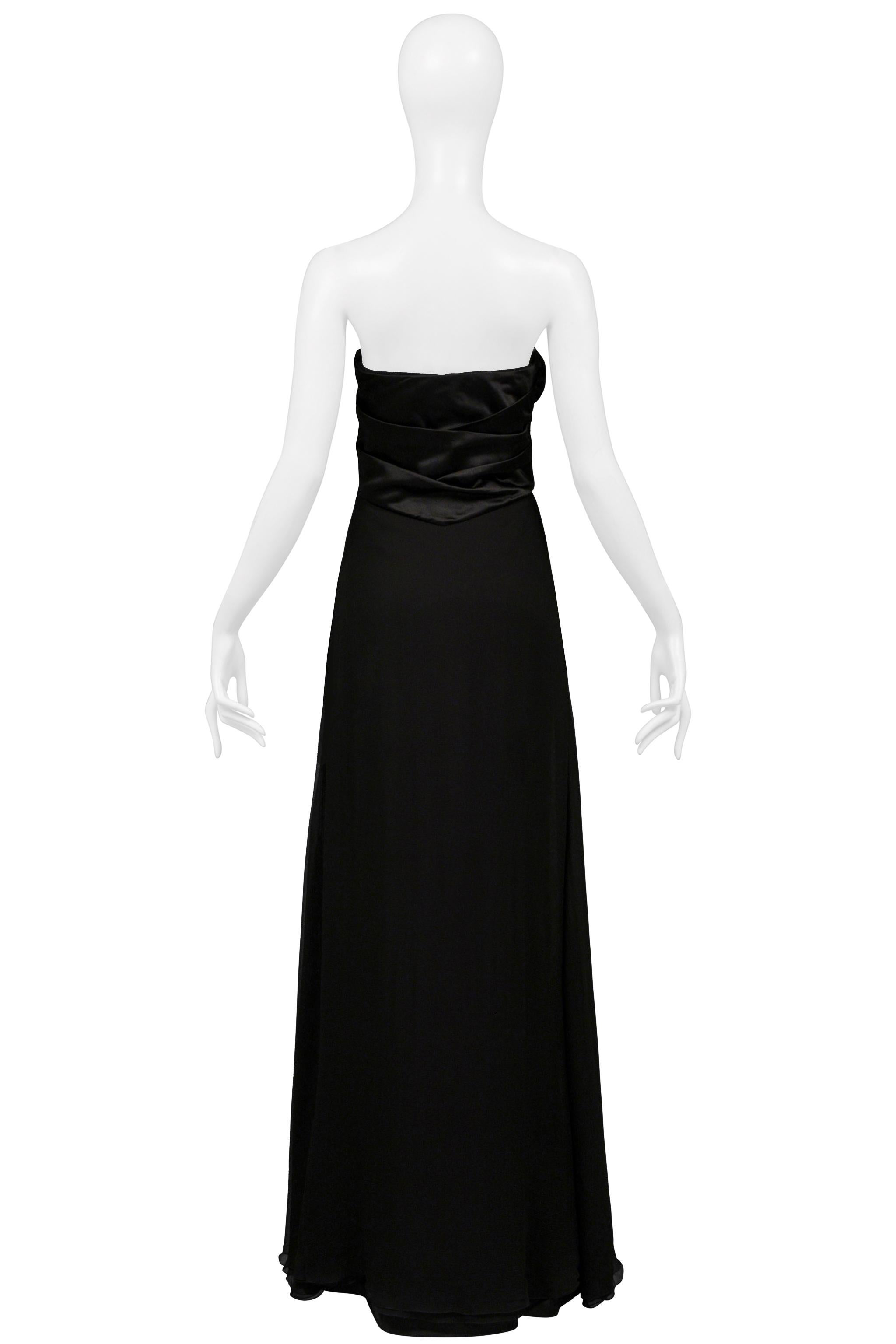 Christian Dior By John Galliano Black Gown W/ Rosettes & Rhinestones 2008 Resort For Sale 3