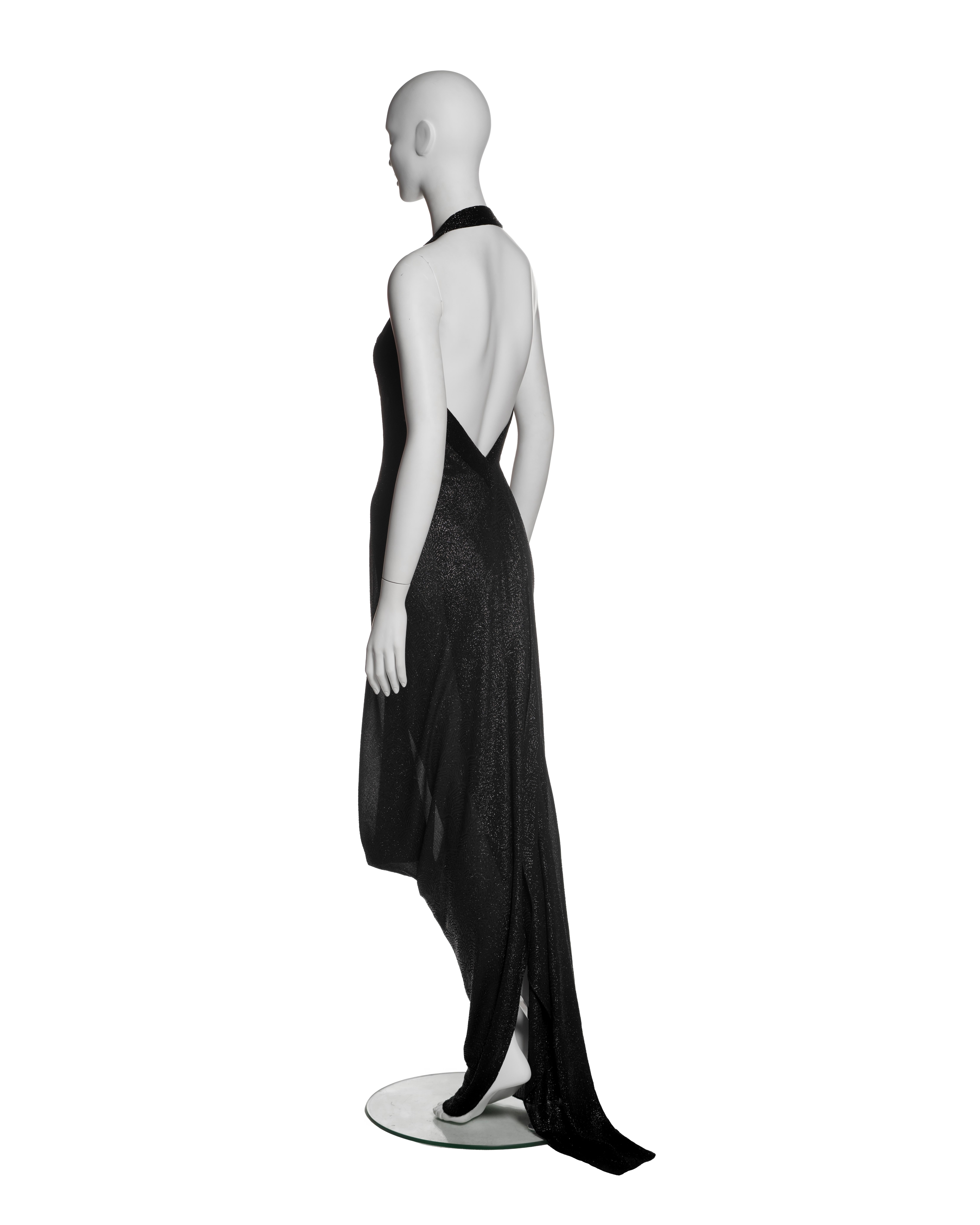 Christian Dior by John Galliano Black Halter Evening Dress with Draping, FW 1999 For Sale 6