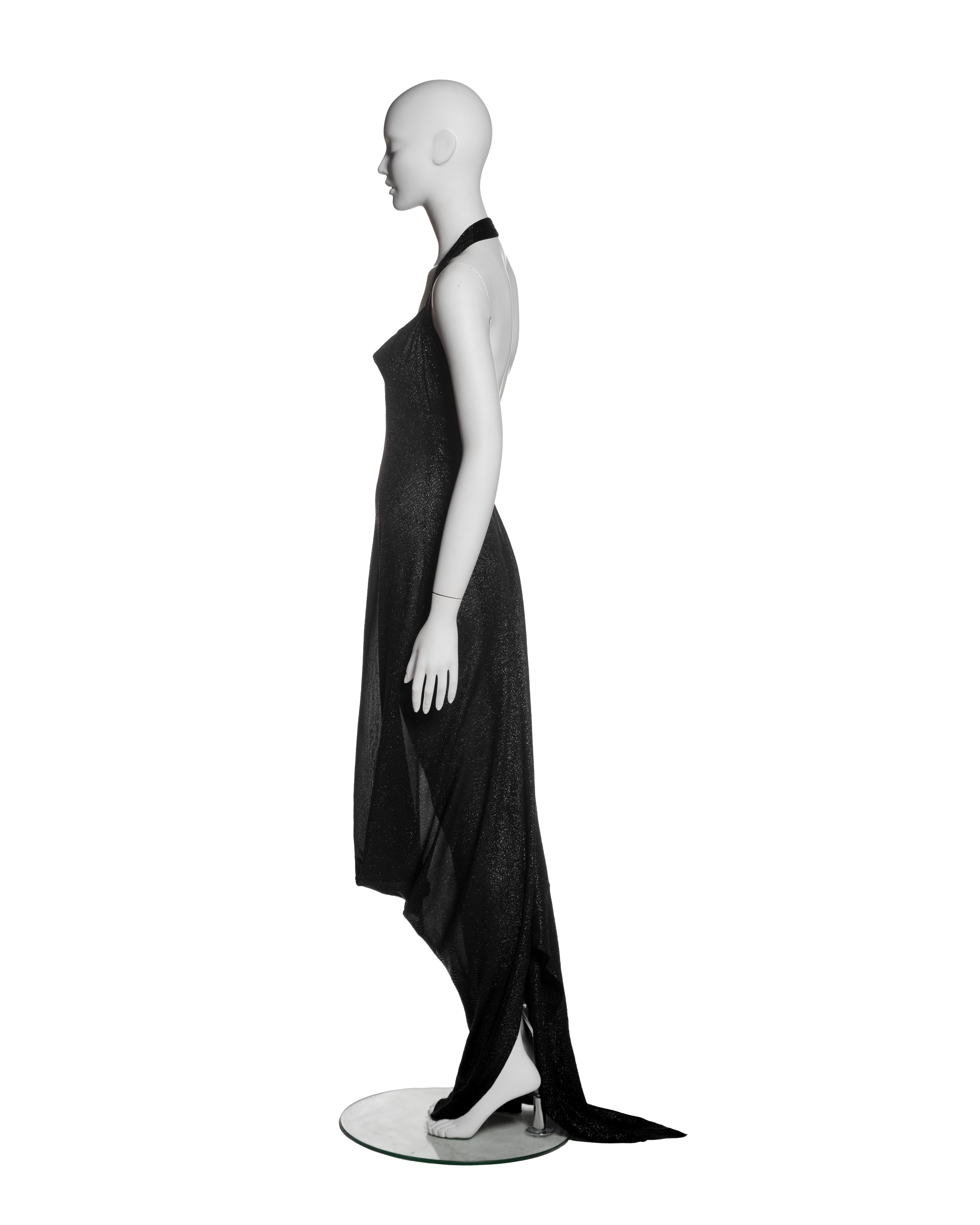 Christian Dior by John Galliano Black Halter Evening Dress with Draping, FW 1999 For Sale 7