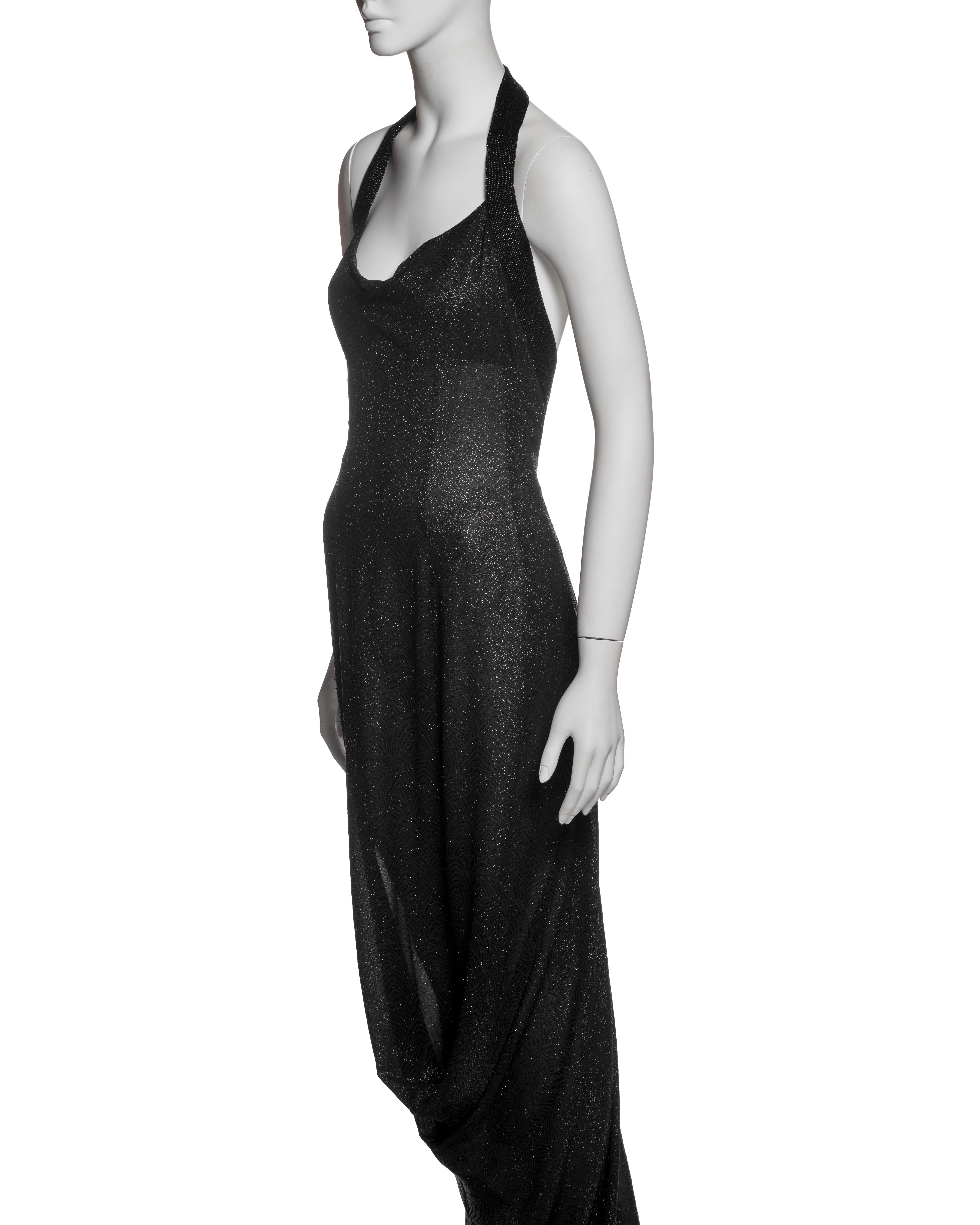 Christian Dior by John Galliano Black Halter Evening Dress with Draping, FW 1999 For Sale 10