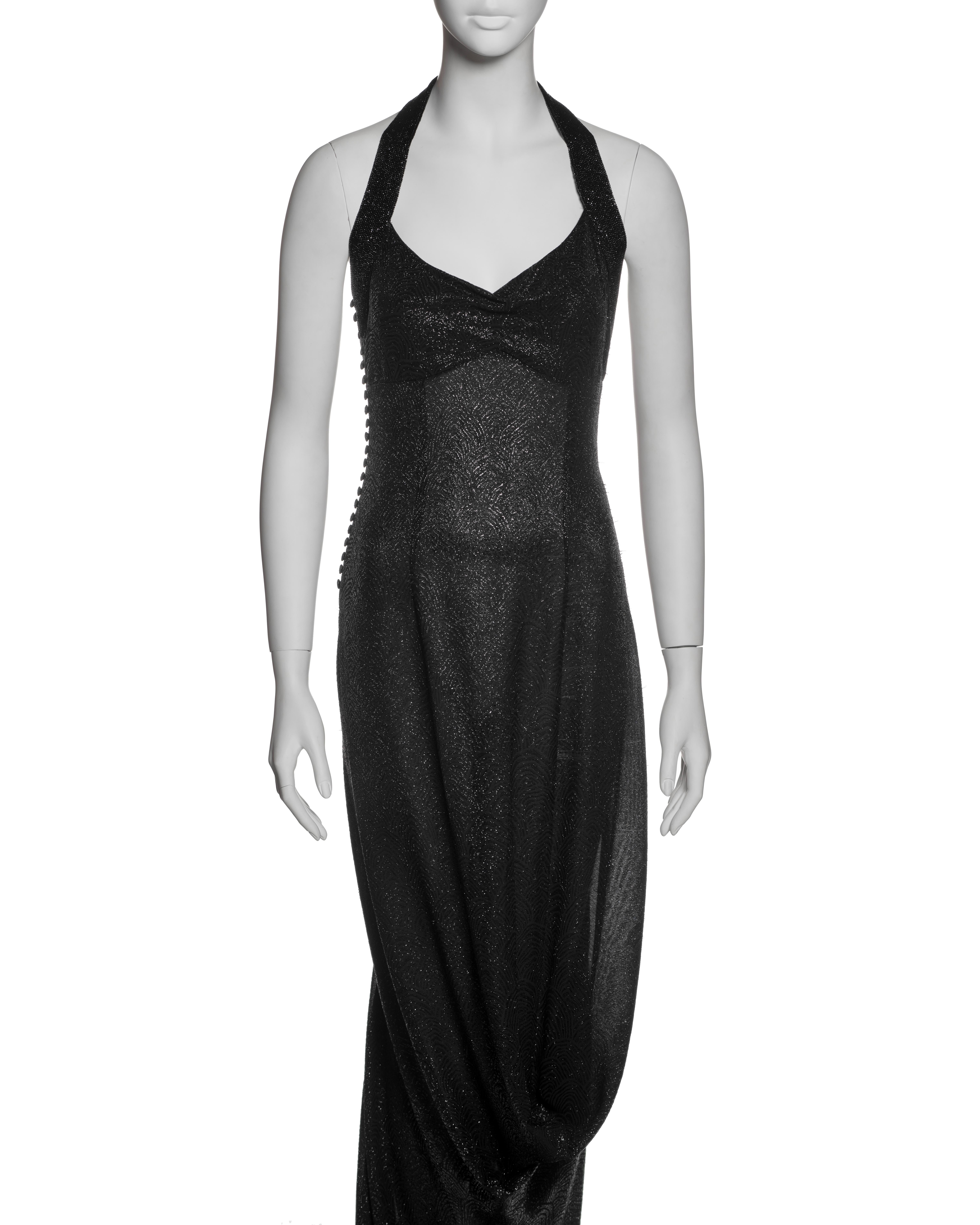 Christian Dior by John Galliano Black Halter Evening Dress with Draping, FW 1999 In Excellent Condition For Sale In London, GB