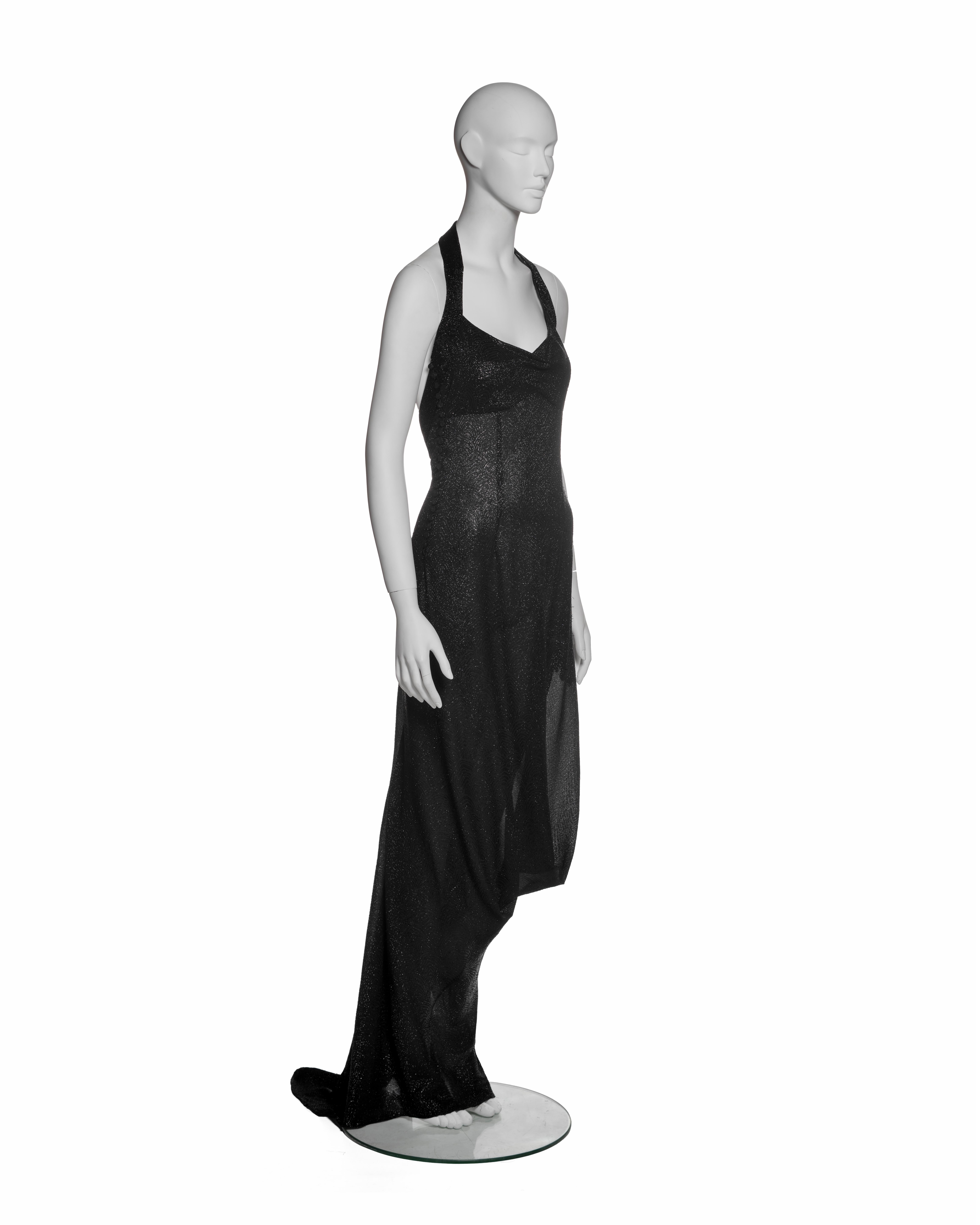 Christian Dior by John Galliano Black Halter Evening Dress with Draping, FW 1999 For Sale 1