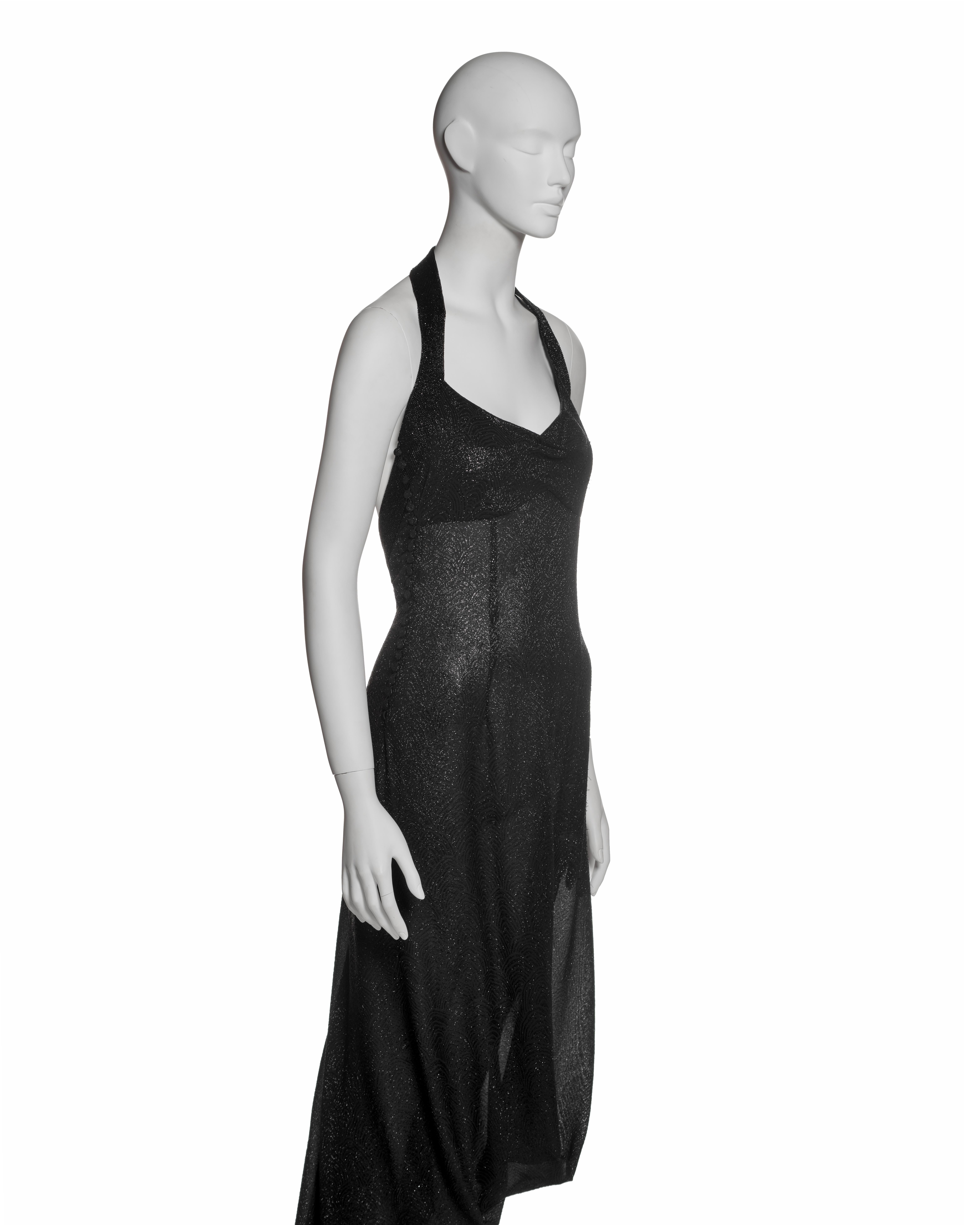 Christian Dior by John Galliano Black Halter Evening Dress with Draping, FW 1999 For Sale 2
