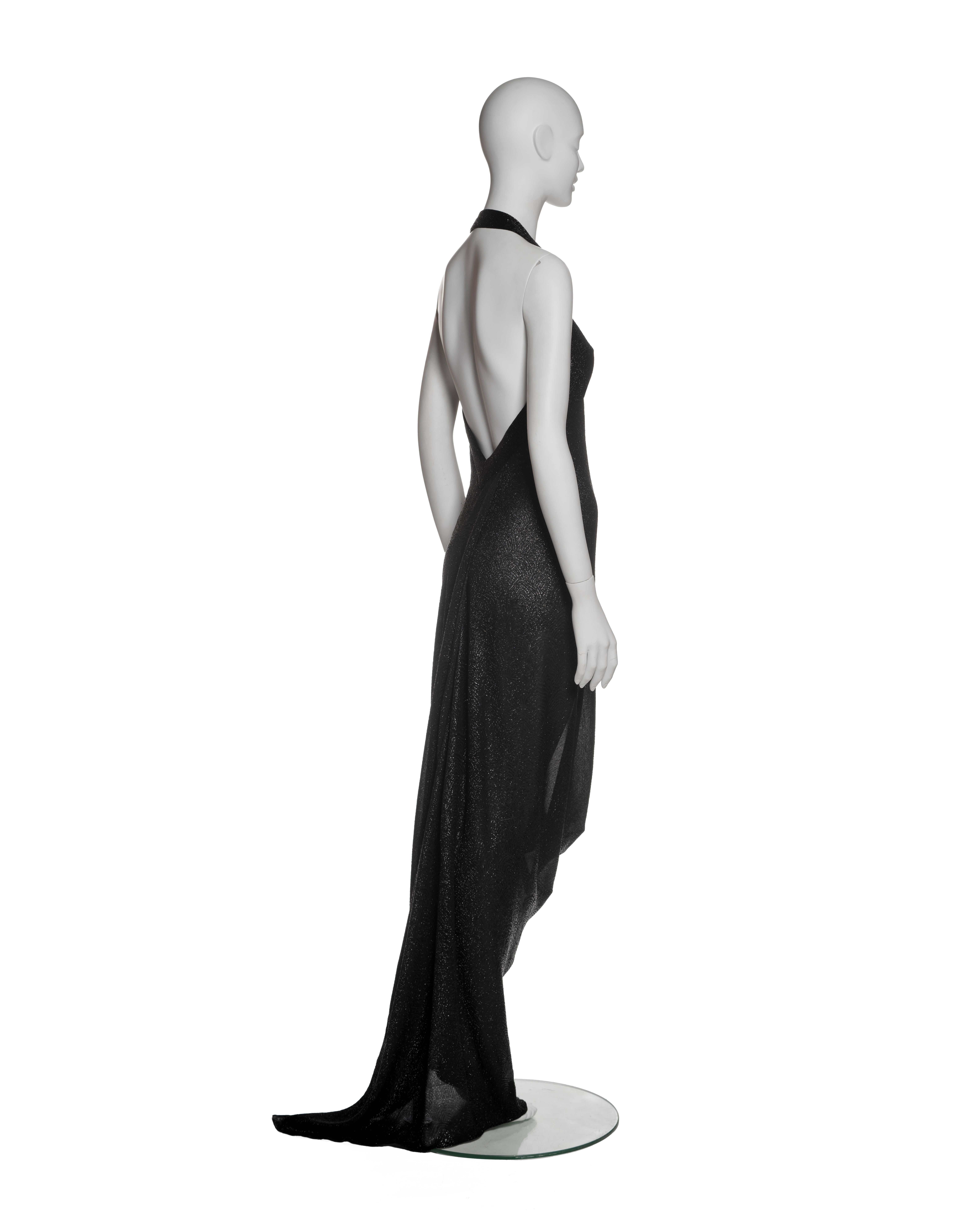 Christian Dior by John Galliano Black Halter Evening Dress with Draping, FW 1999 For Sale 3