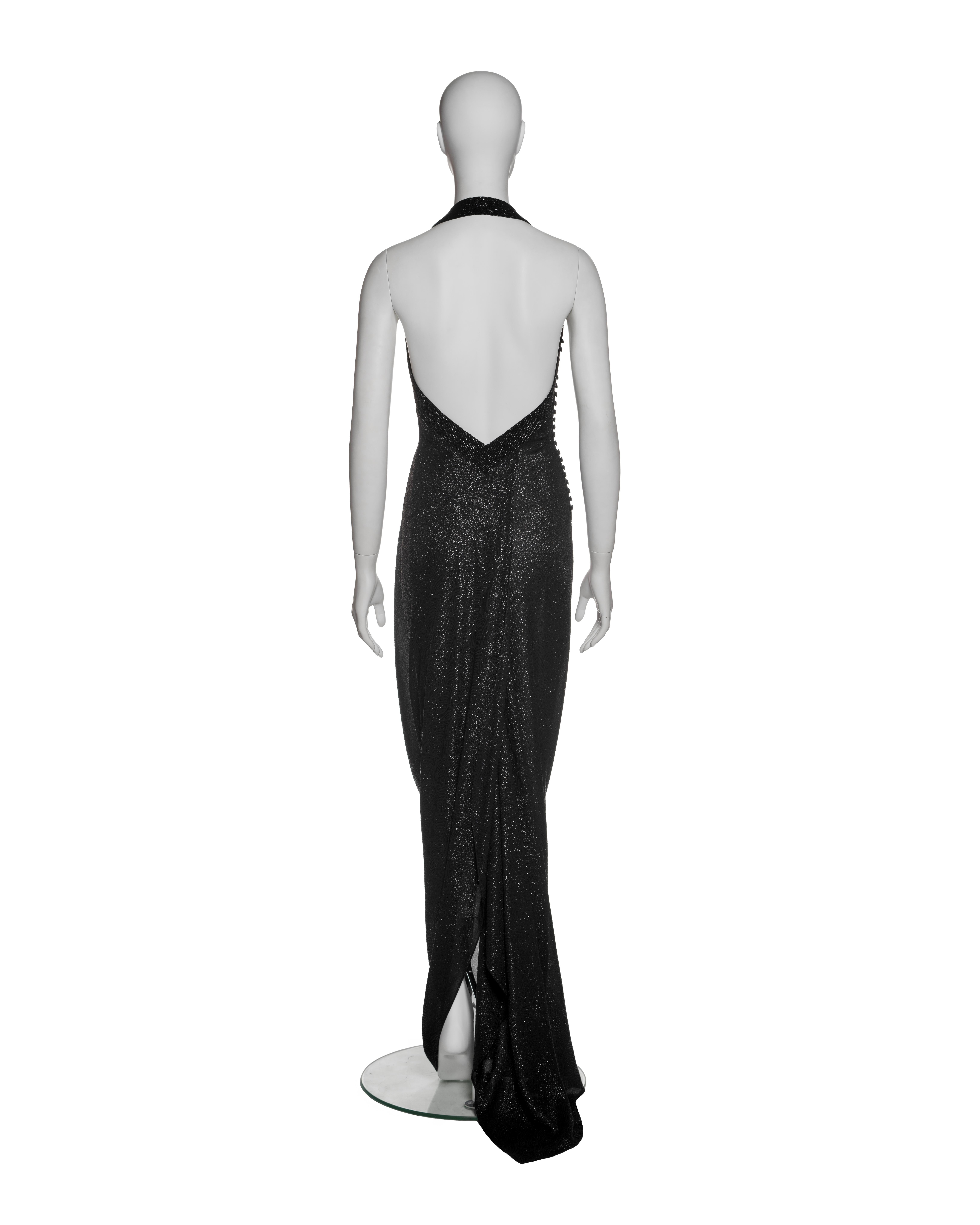 Christian Dior by John Galliano Black Halter Evening Dress with Draping, FW 1999 For Sale 4