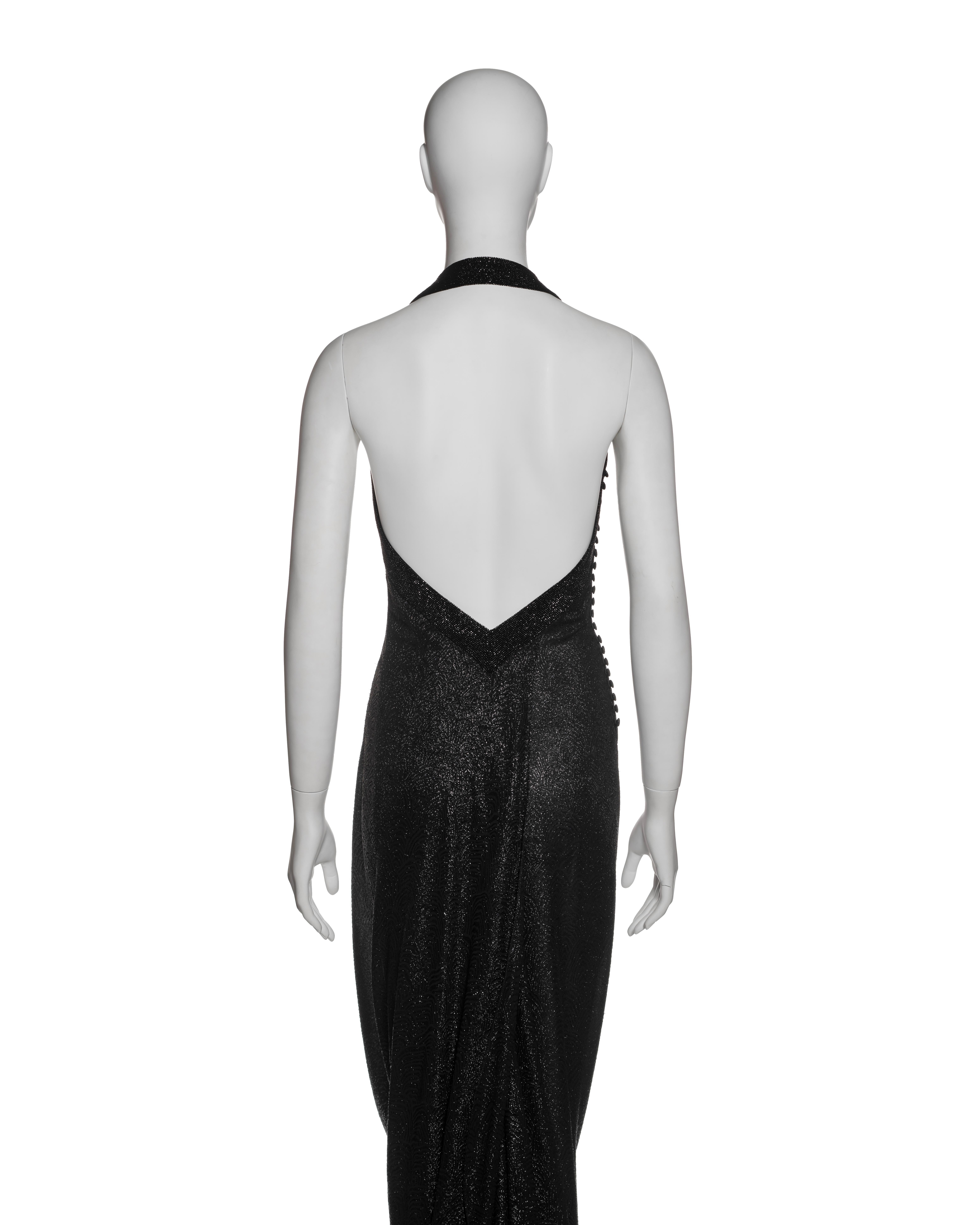 Christian Dior by John Galliano Black Halter Evening Dress with Draping, FW 1999 For Sale 5