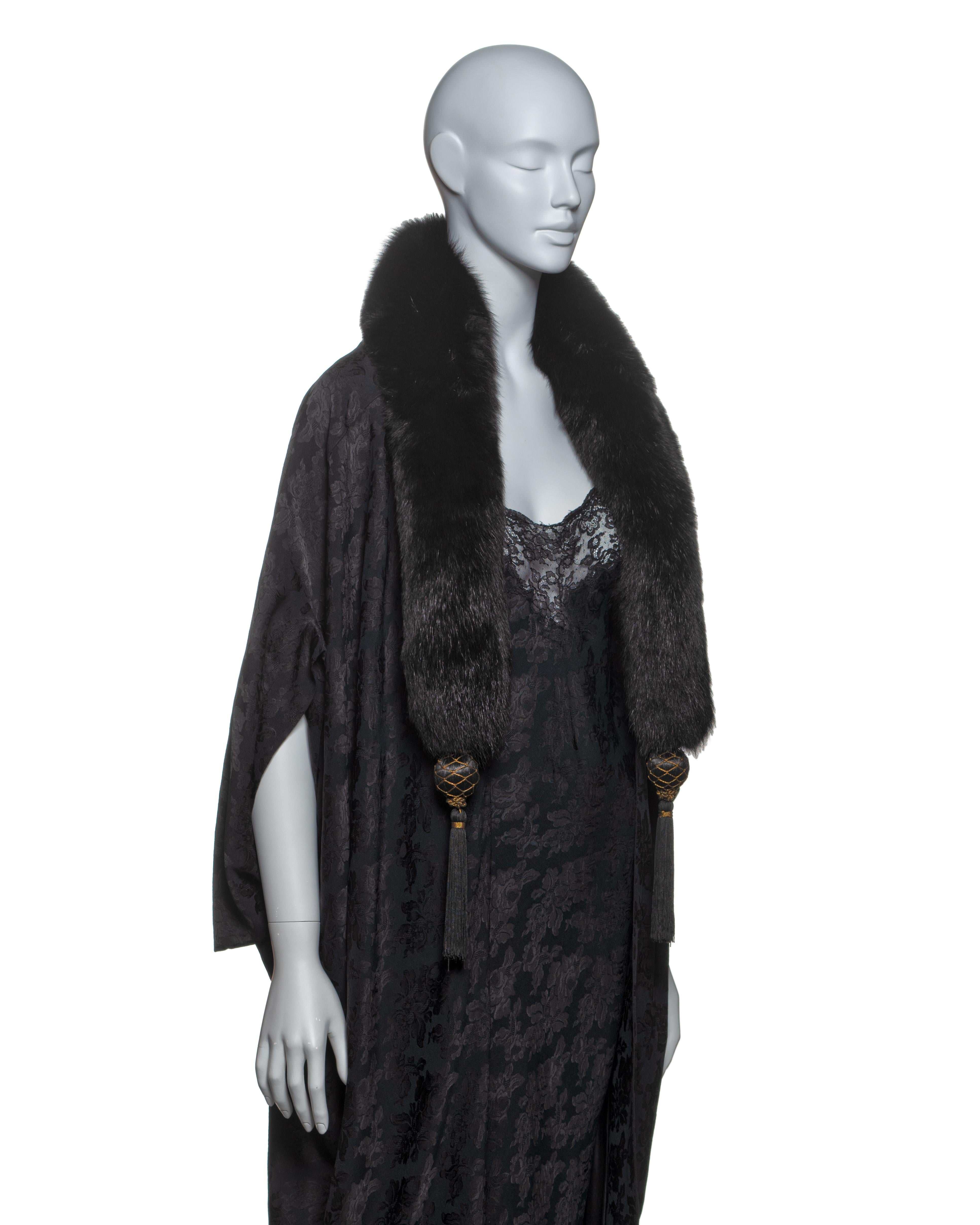 Christian Dior by John Galliano Black Jacquard Coat & Dress Ensemble, FW 1998 6
