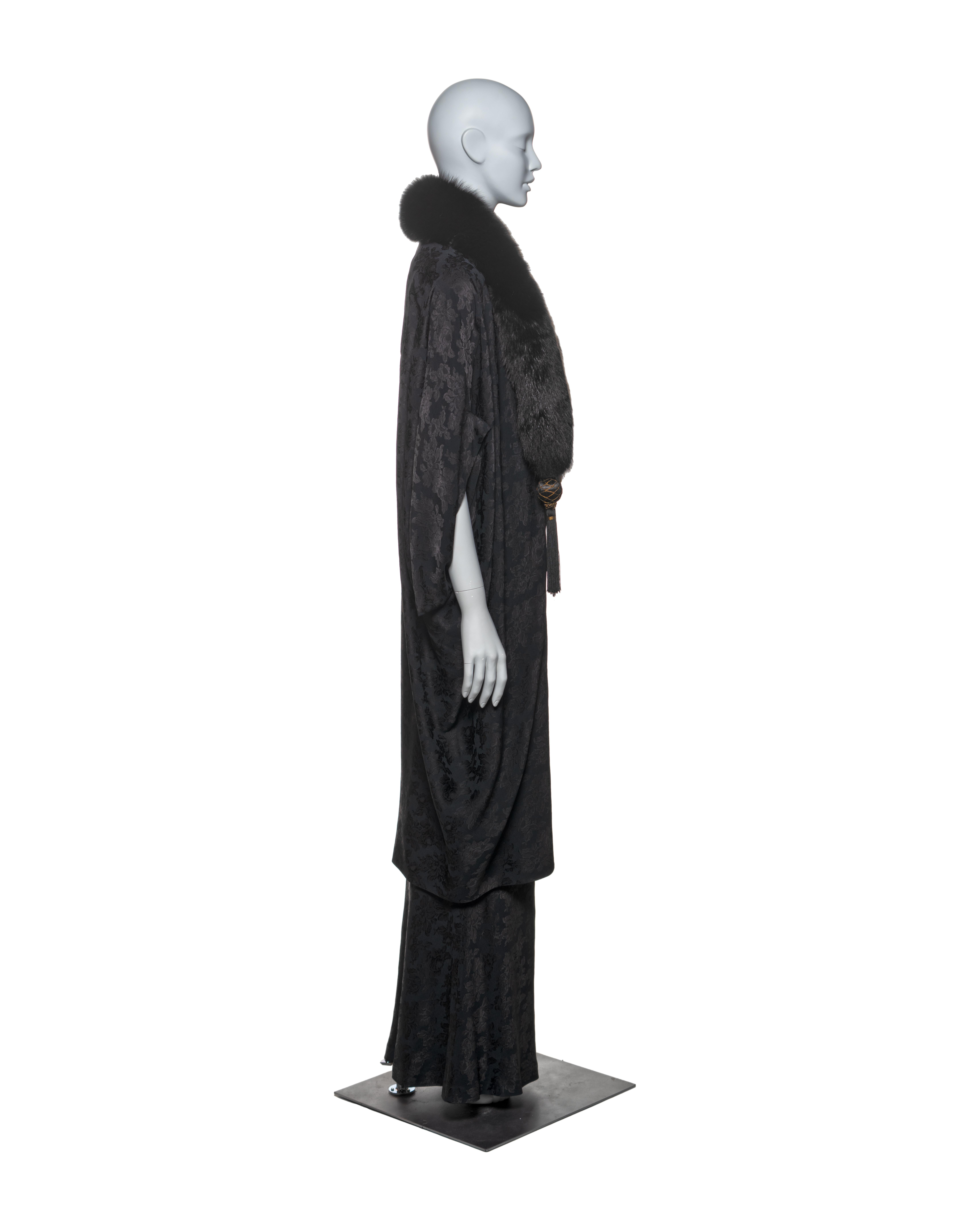 Christian Dior by John Galliano Black Jacquard Coat & Dress Ensemble, FW 1998 7