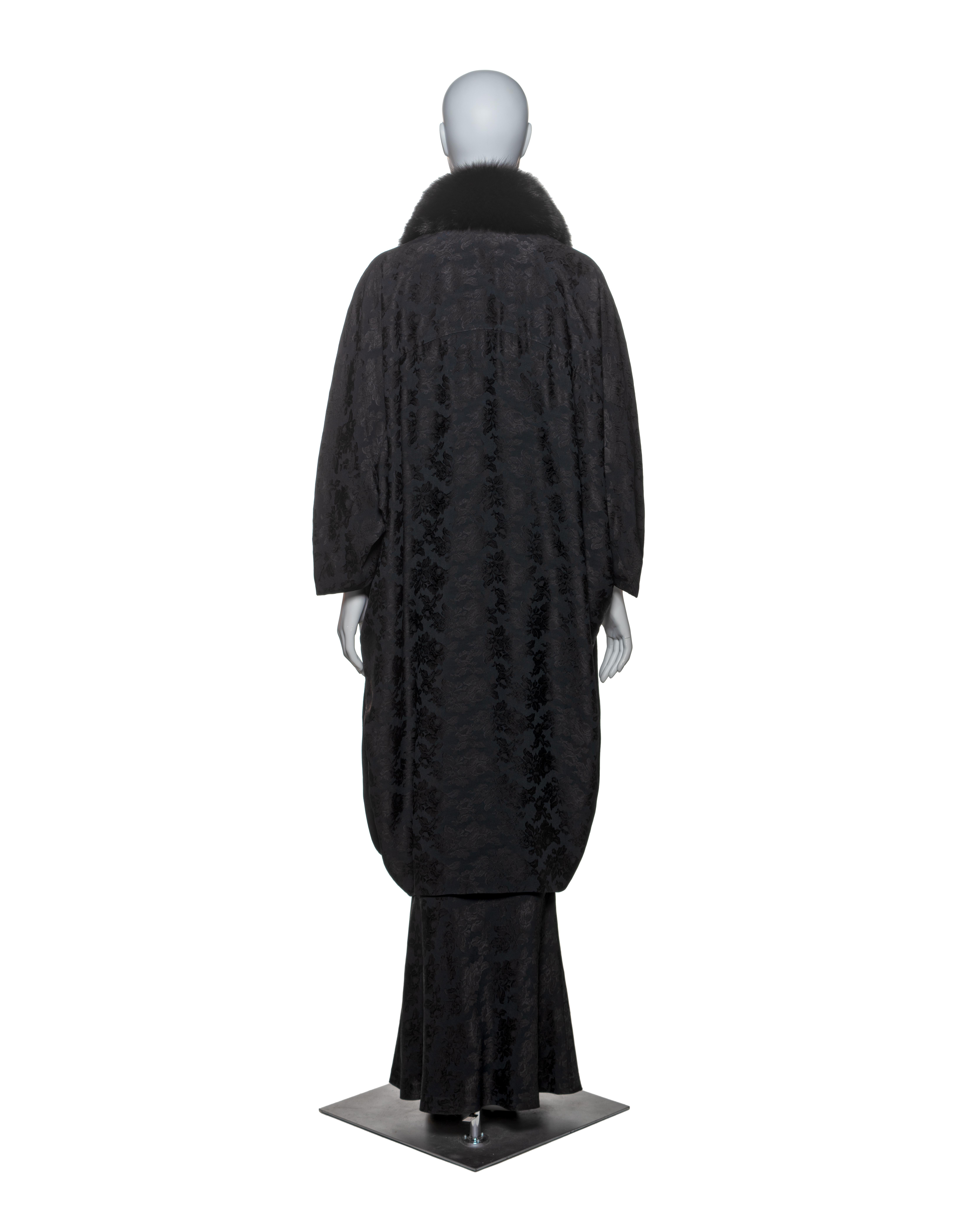 Christian Dior by John Galliano Black Jacquard Coat & Dress Ensemble, FW 1998 11