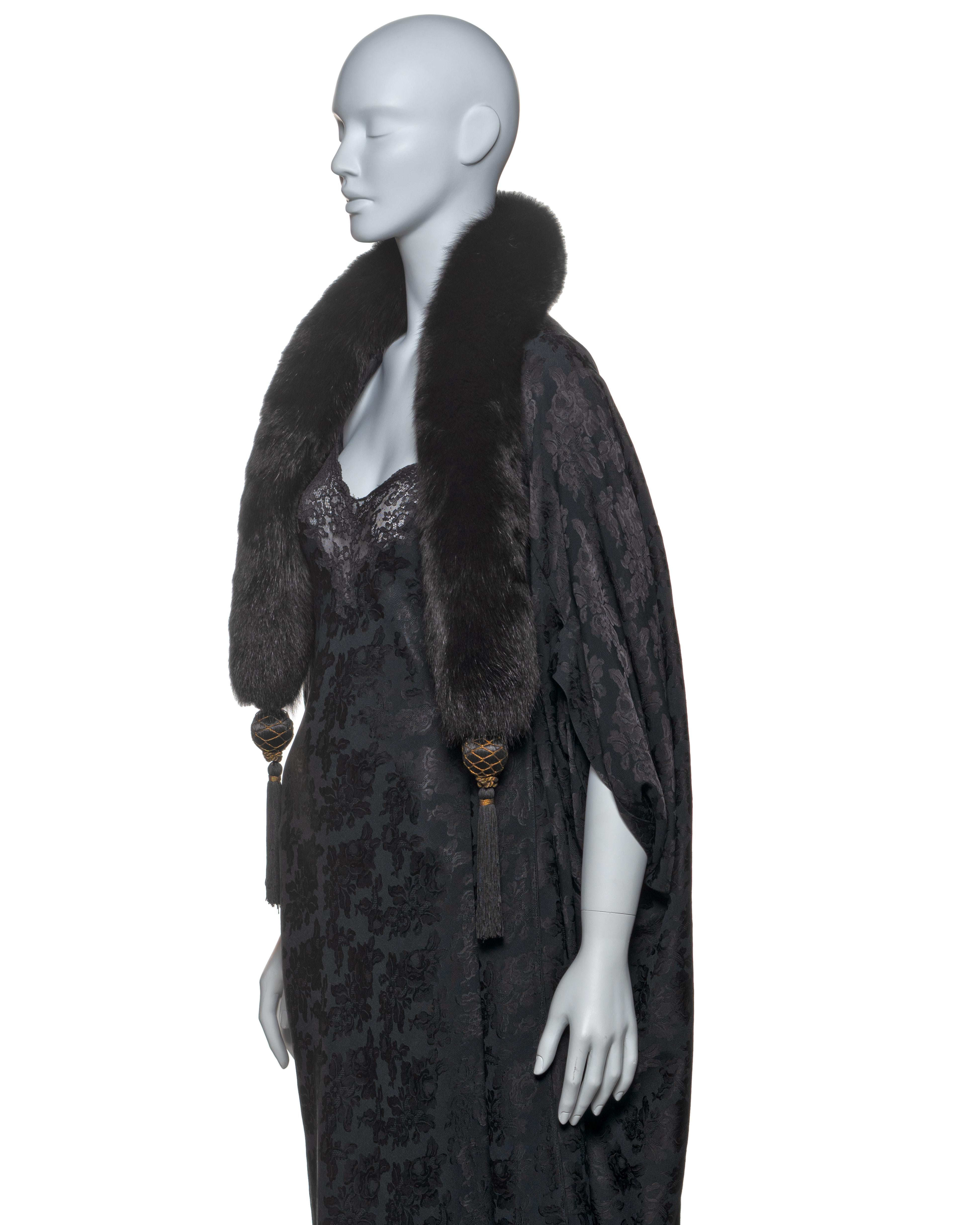 Christian Dior by John Galliano Black Jacquard Coat & Dress Ensemble, FW 1998 14