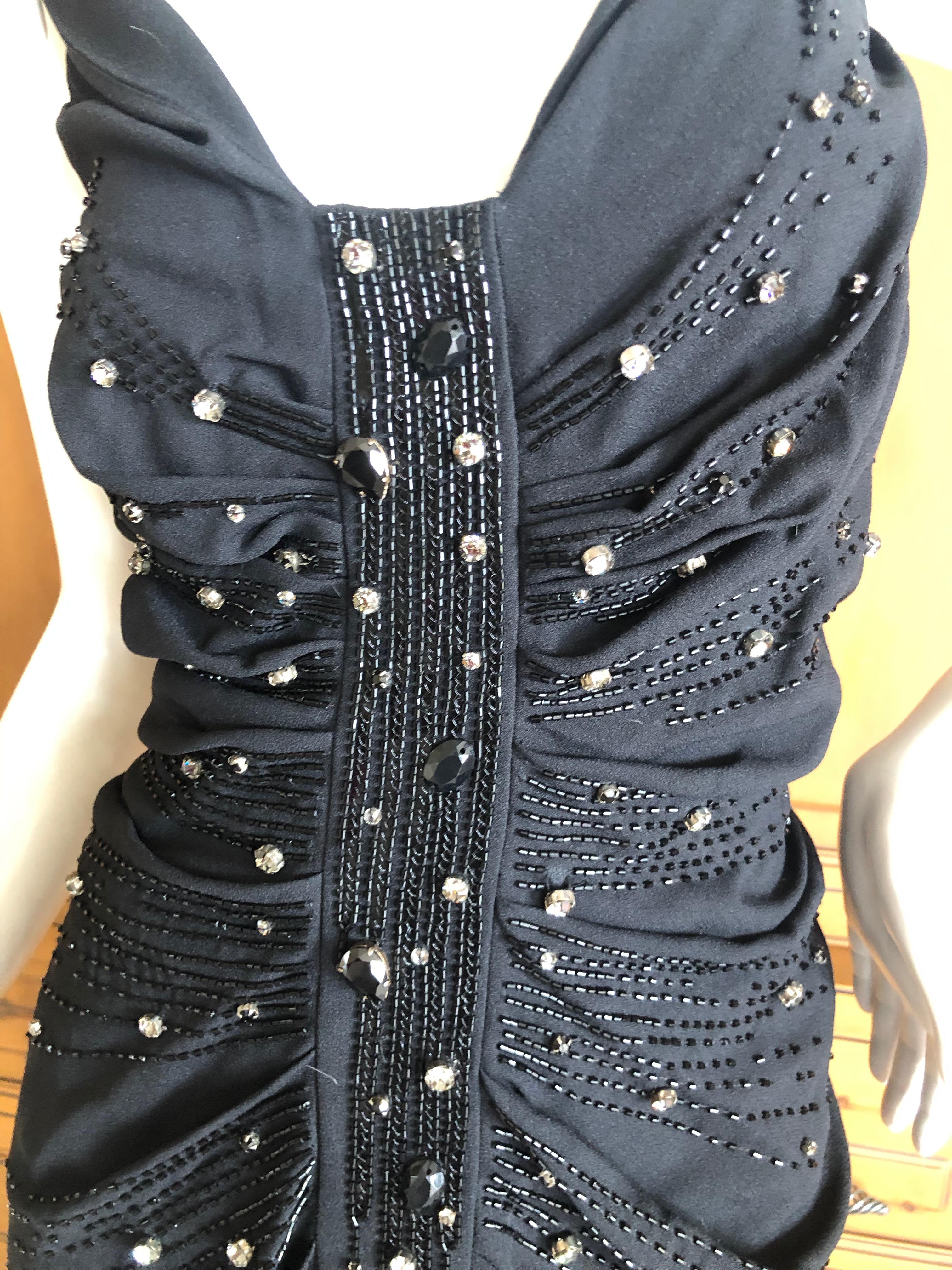 Christian Dior by John Galliano Black Jewel Embellished Cocktail Dress For Sale 1