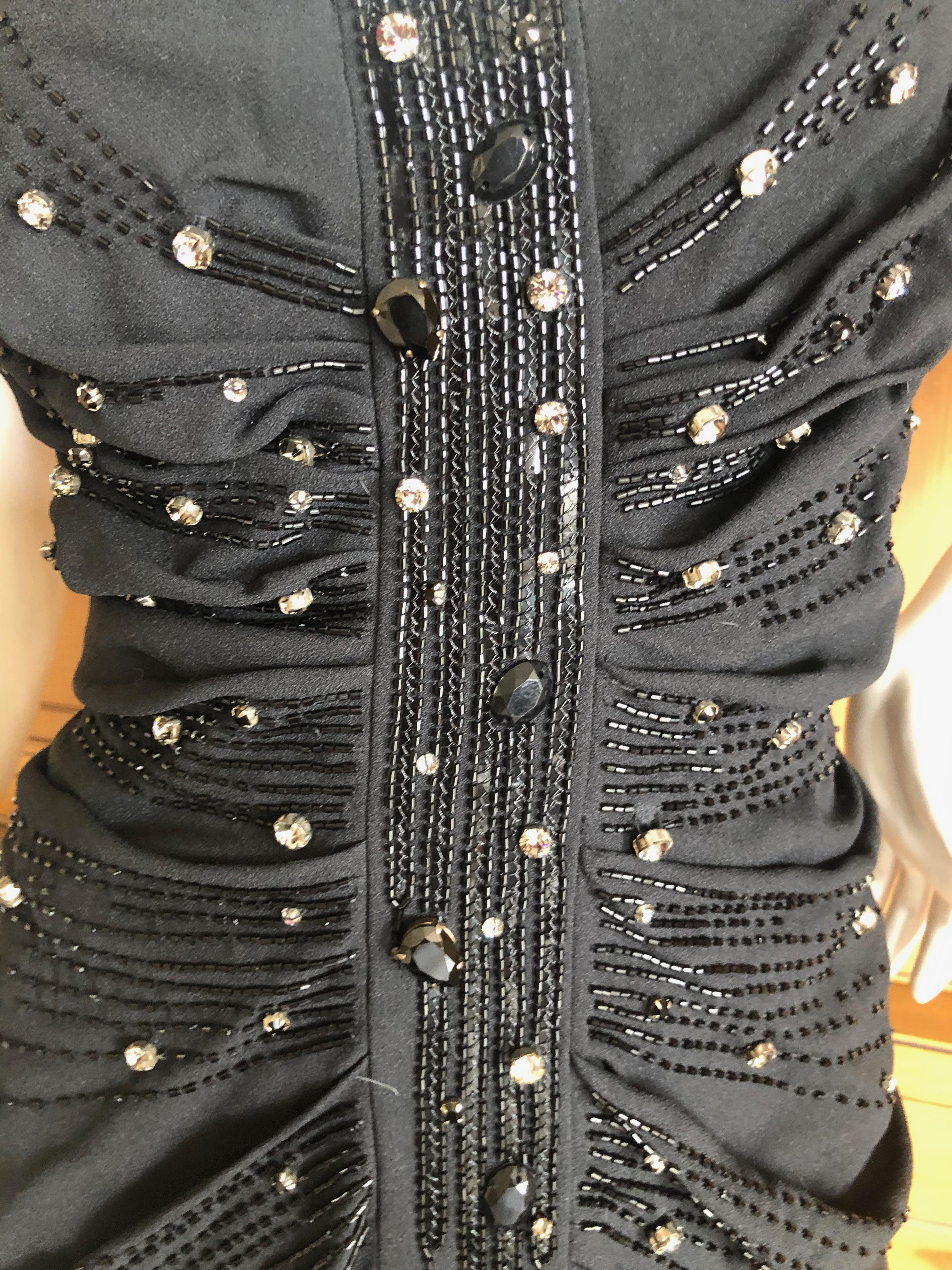 Christian Dior by John Galliano Black Jewel Embellished Cocktail Dress For Sale 4