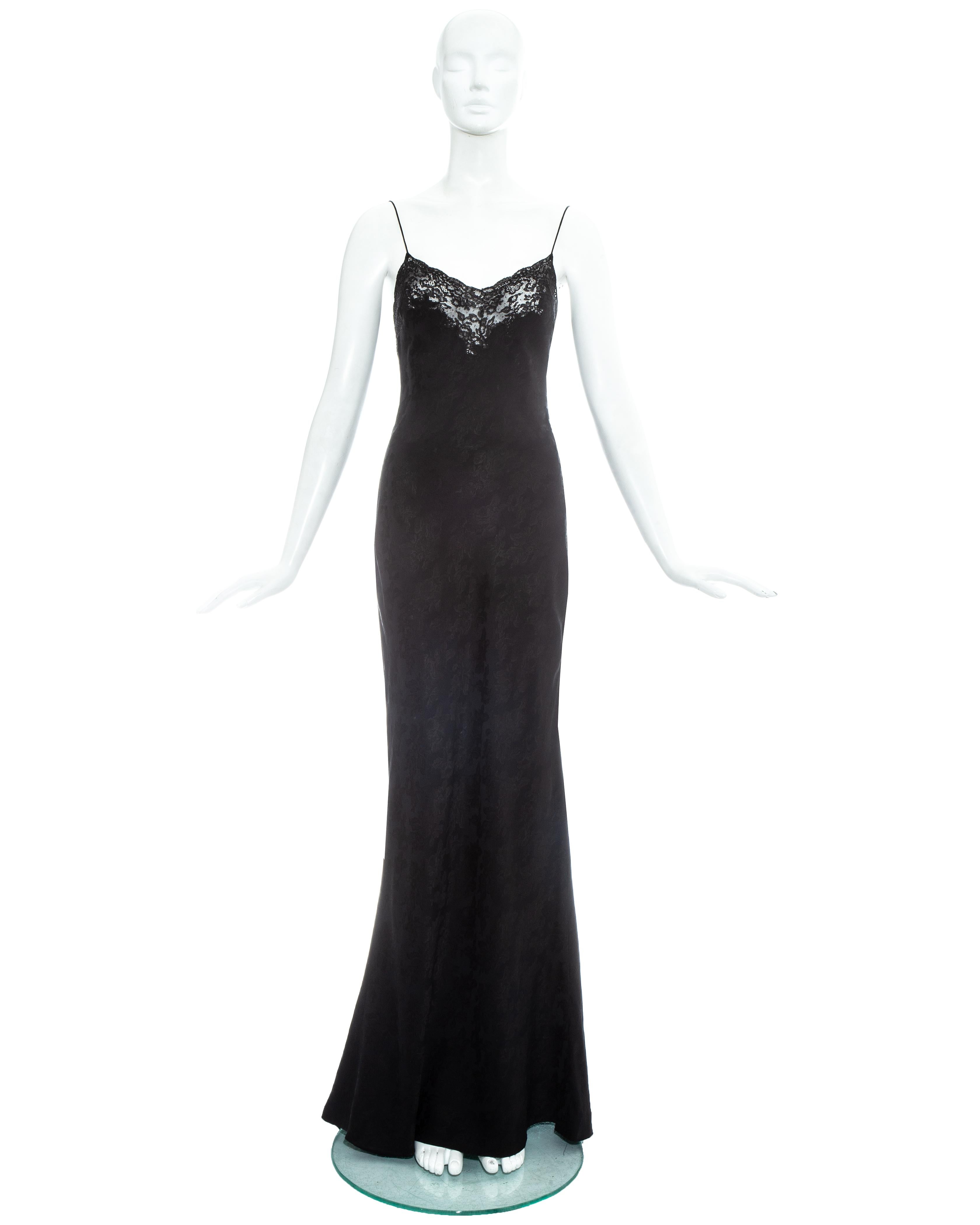 Women's Christian Dior by John Galliano black lace and fur dress and robe, fw 1998 For Sale