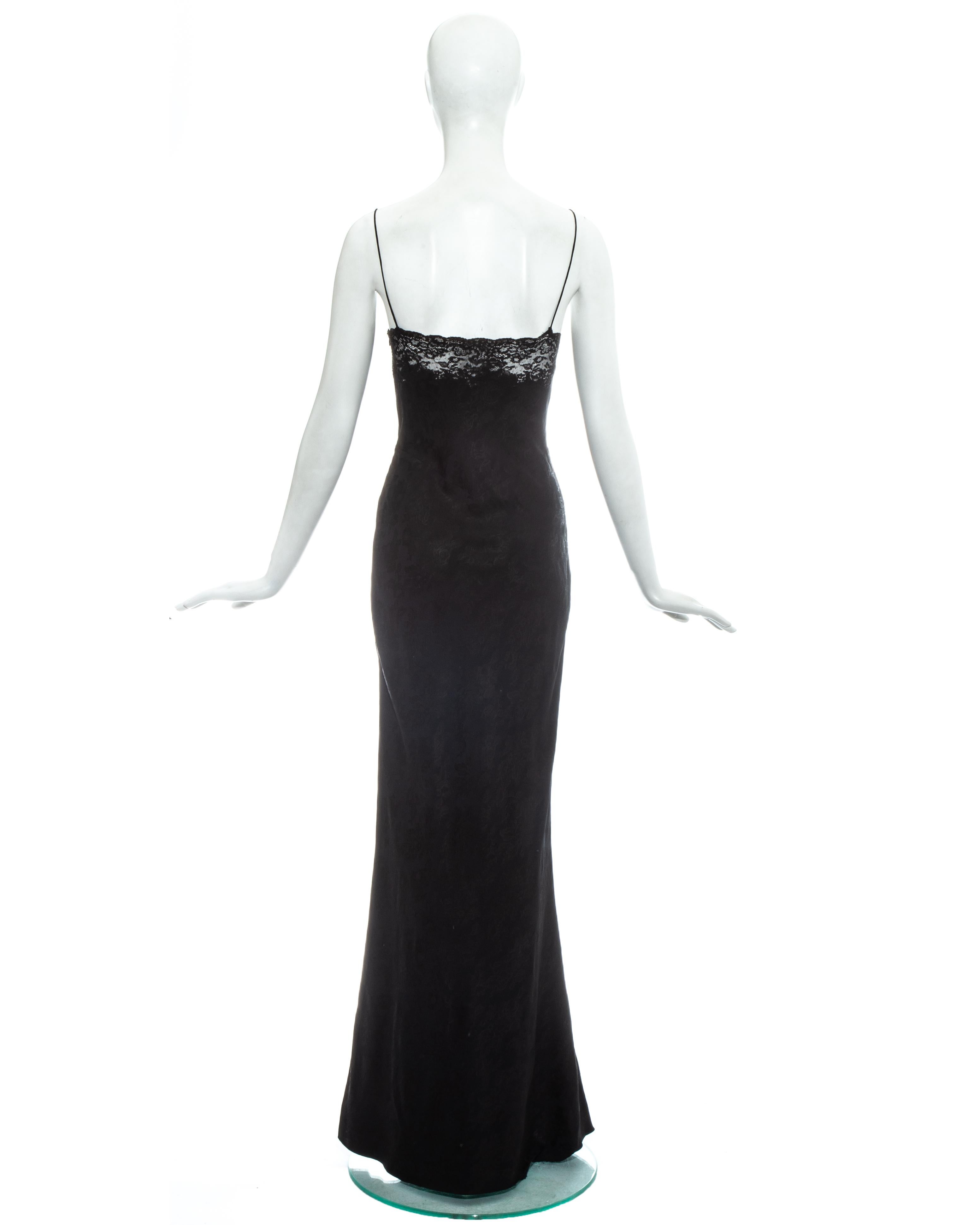 Christian Dior by John Galliano black lace and fur dress and robe, fw 1998 For Sale 2
